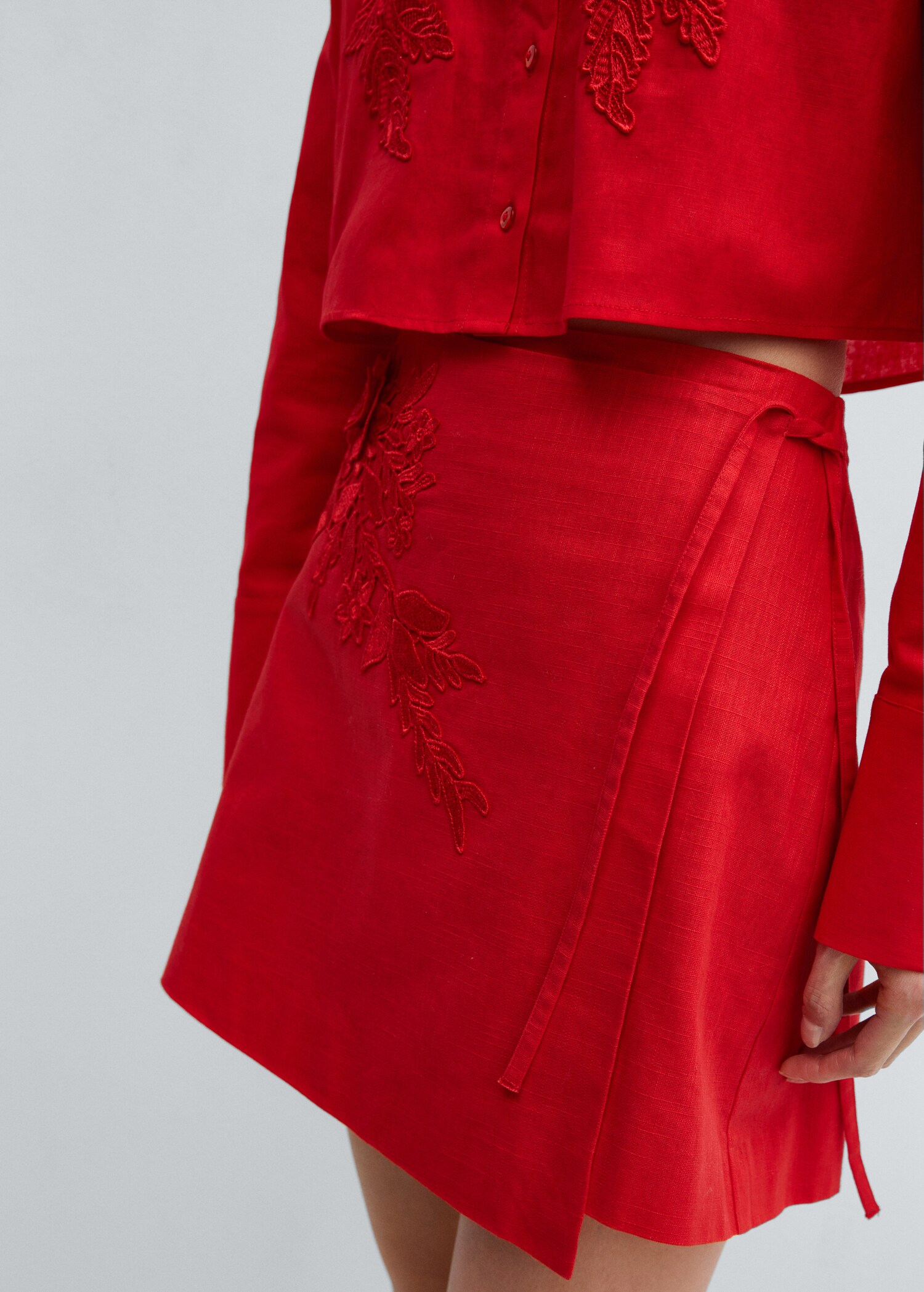 Embroidered cotton skirt - Medium plane