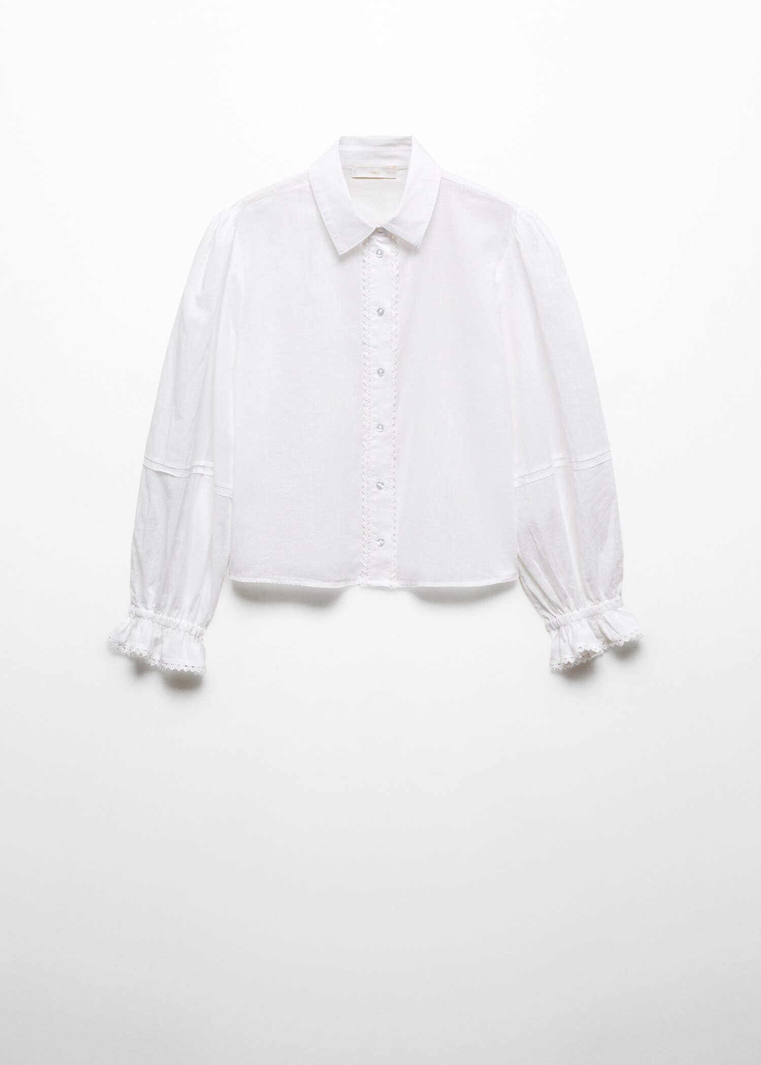 Puff-sleeve cotton shirt - Article without model