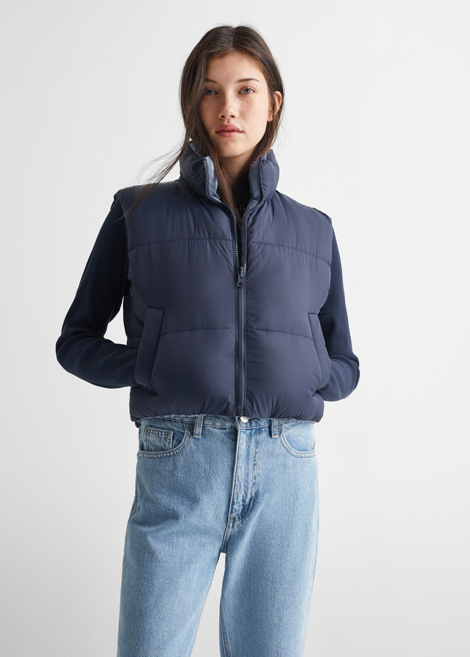 Reversible quilted gilet - Medium plane