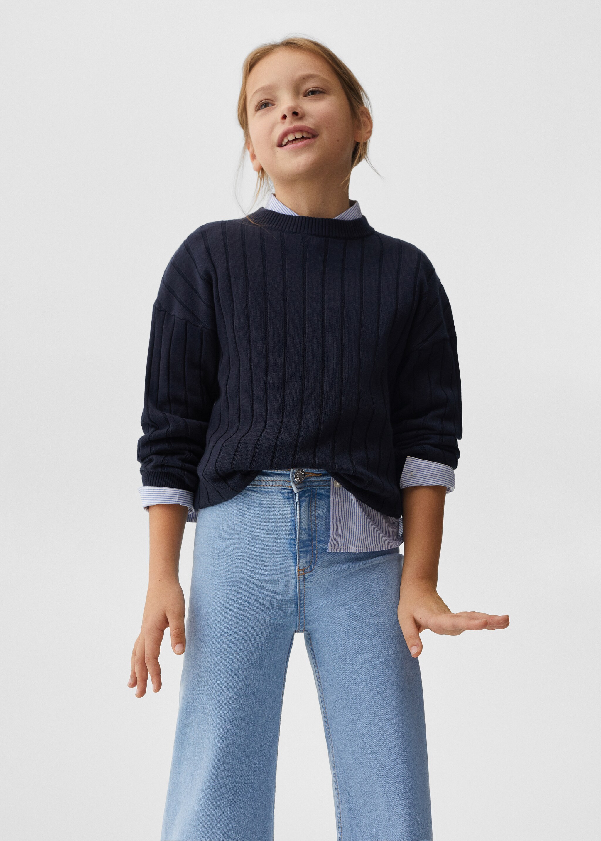 Culotte-Jeans mit hohem Bund - Mittlere Ansicht