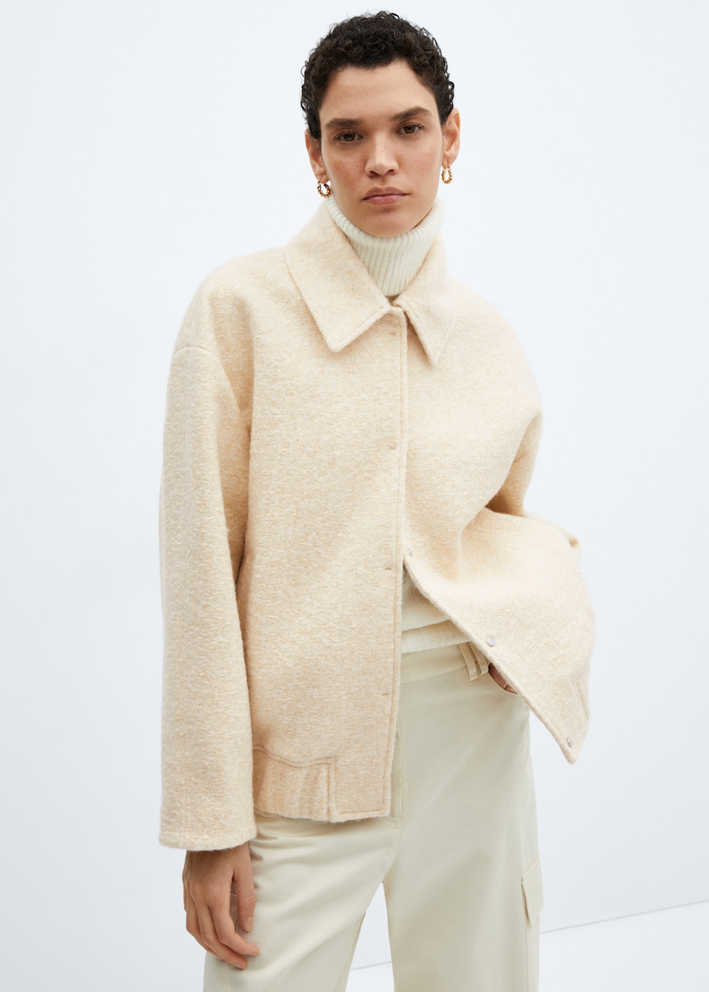 Oversized bomber jacket - Women | MANGO Japan Oversized bomber jacket - Women | MANGO Japan