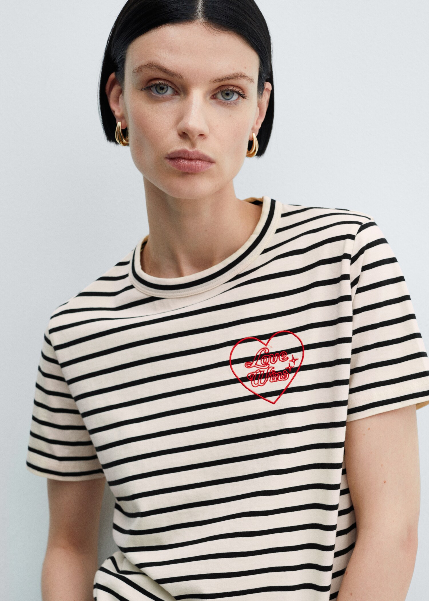 Message striped T-shirt - Details of the article 1