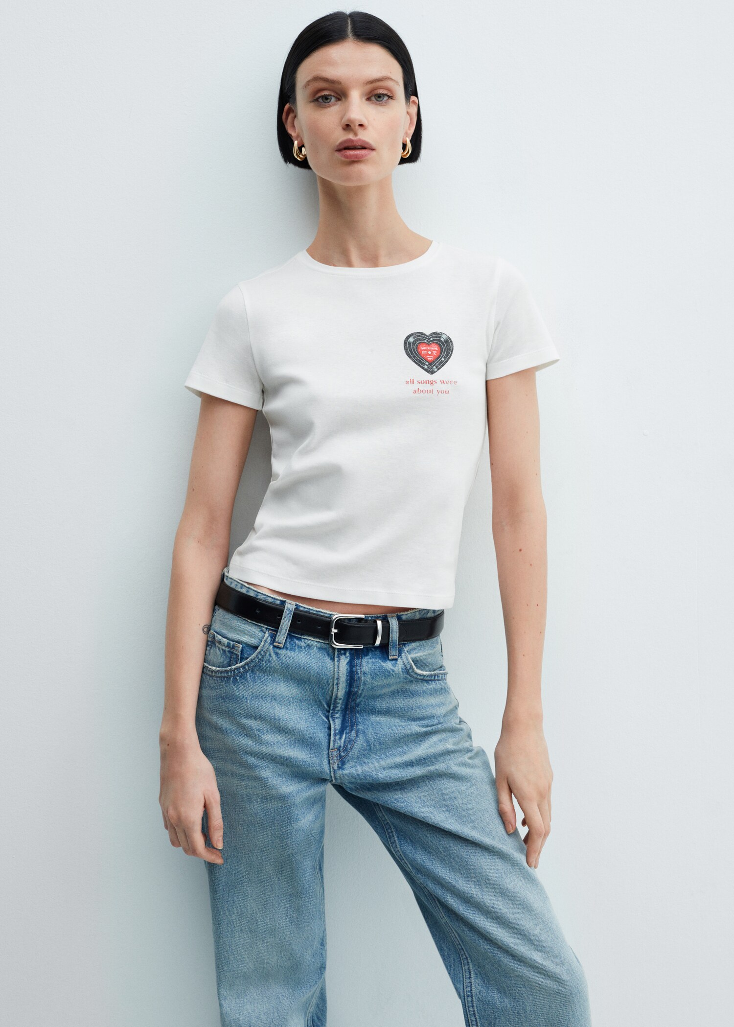 Camiseta algodón mensaje - Plano medio