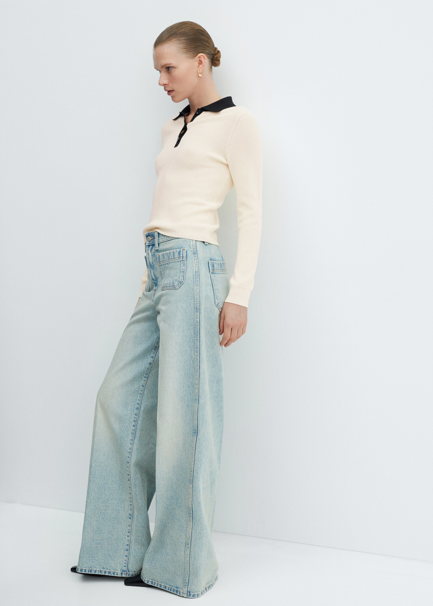 Knitted polo-neck sweater - Details of the article 1