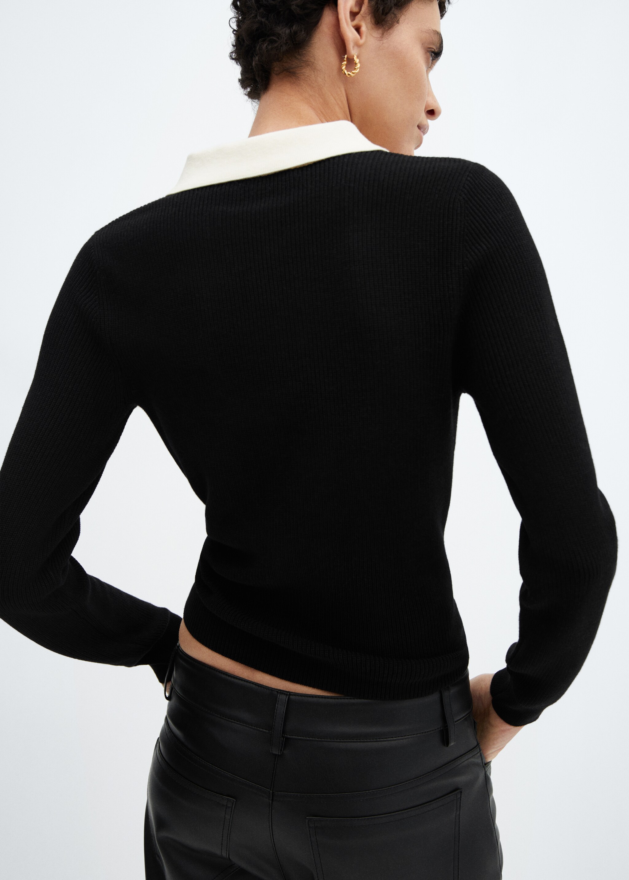 Knitted polo neck sweater - Reverse of the article