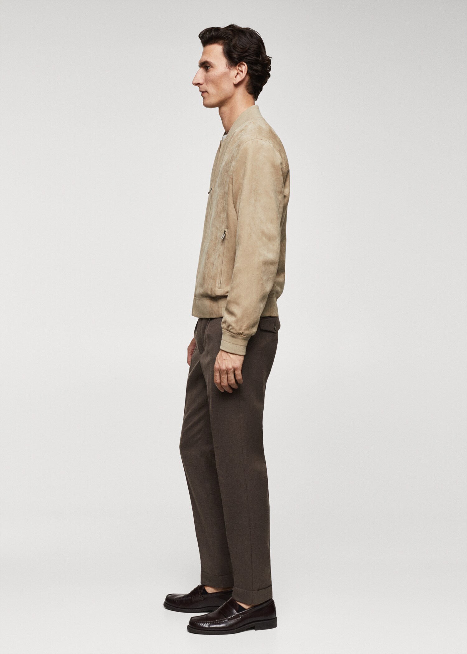 Suede-effect bomber jacket - Details of the article 2