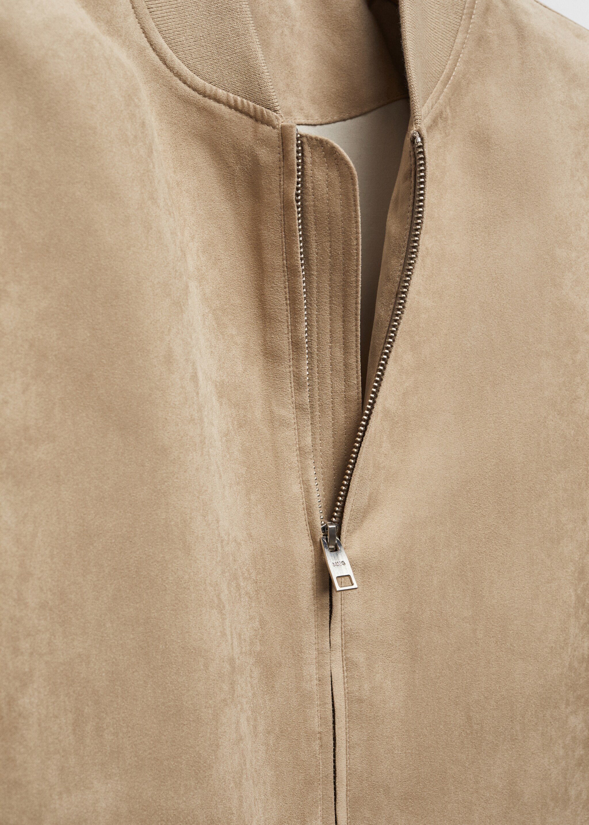 Suede-effect bomber jacket - Details of the article 8