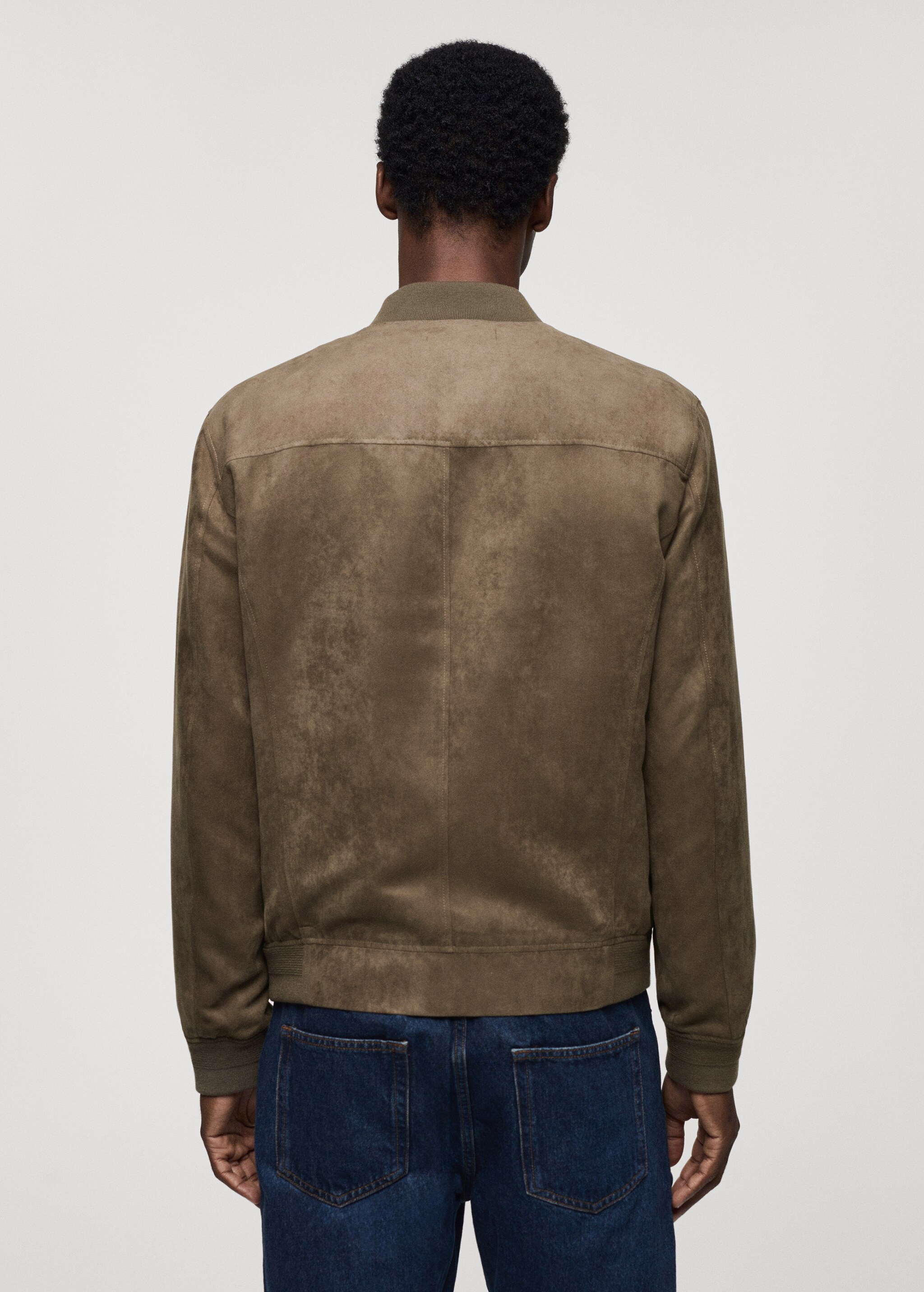 Suede-effect bomber jacket - Reverse of the article
