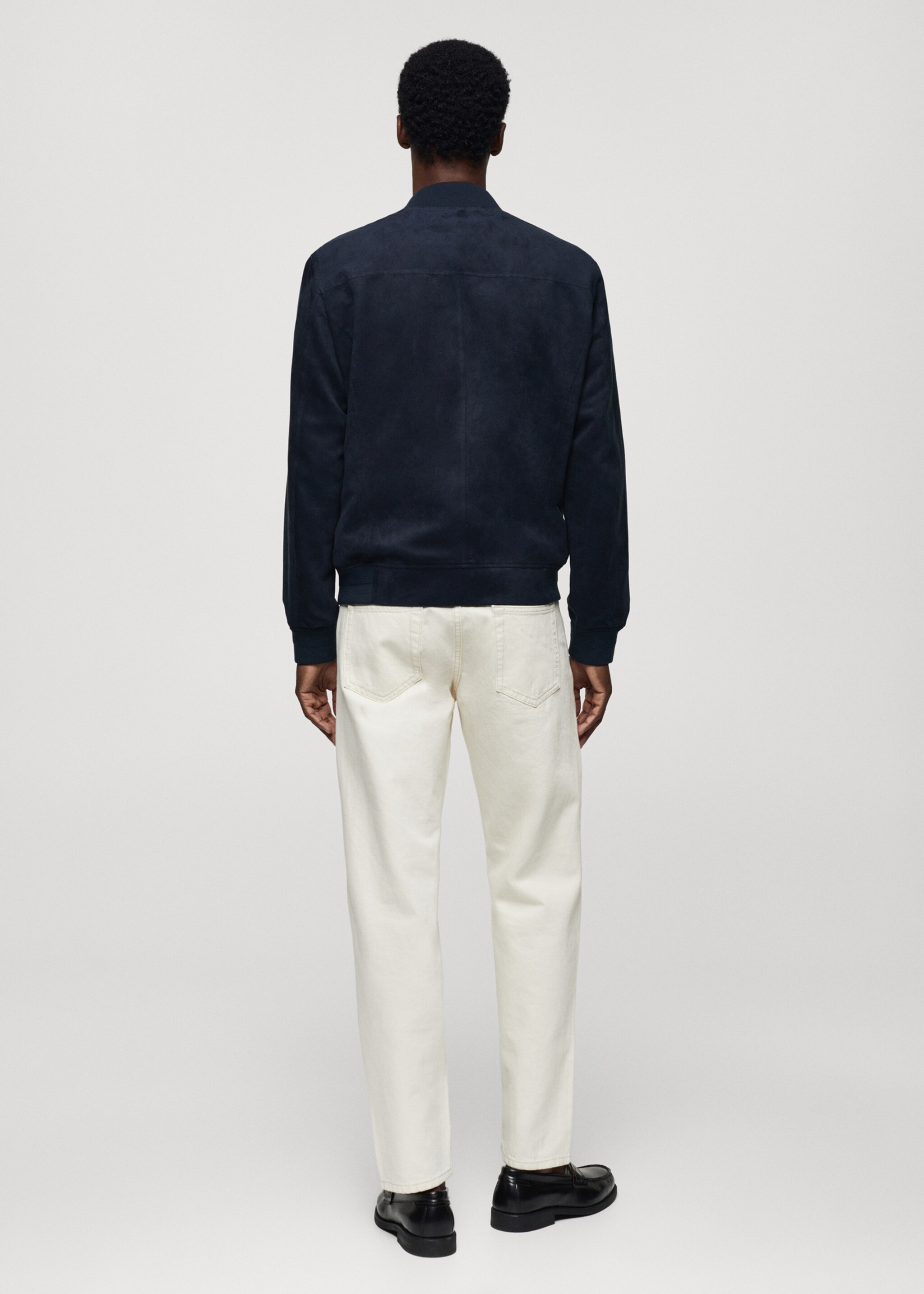 Suede-effect bomber jacket - Reverse of the article