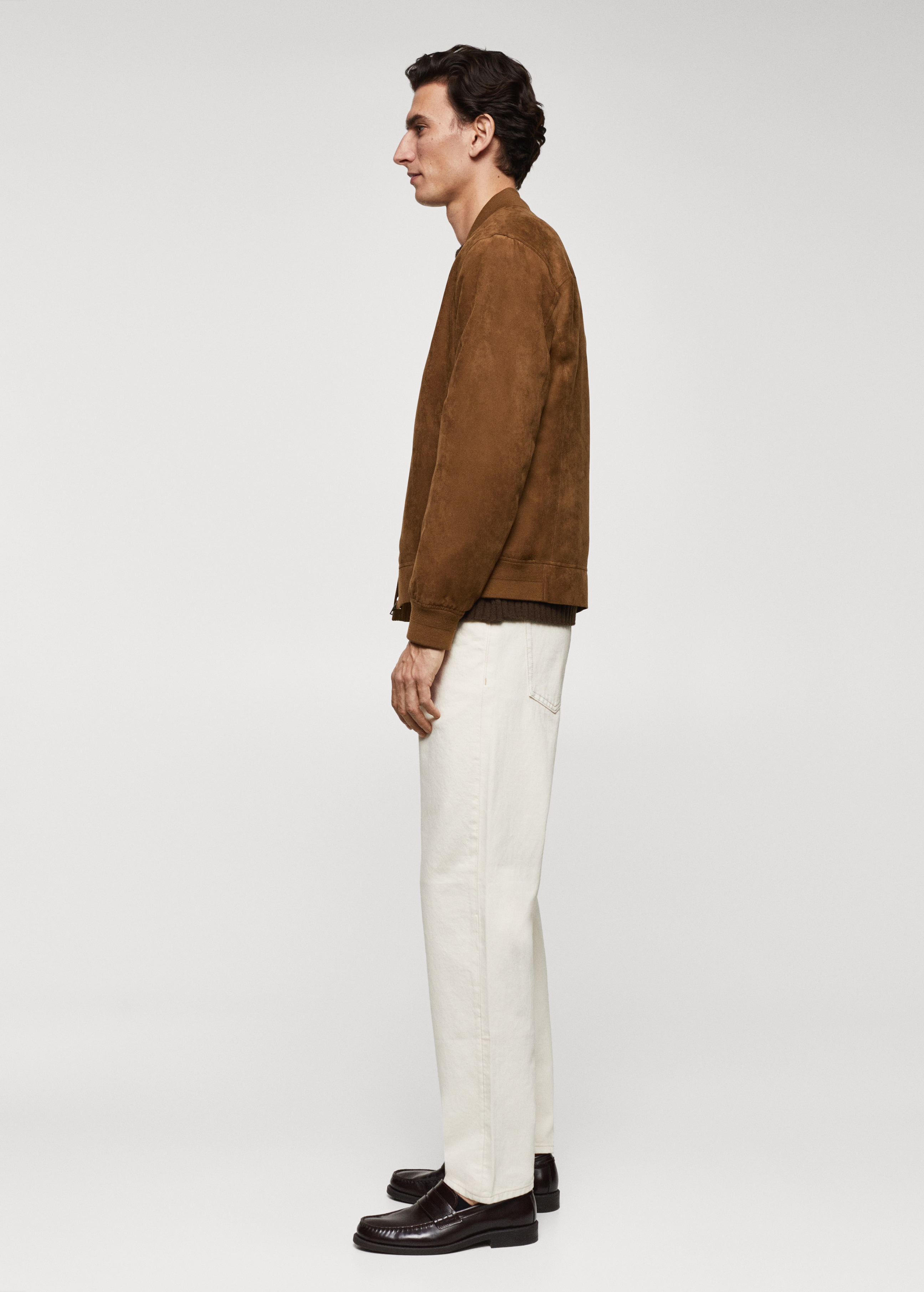 Suede-effect bomber jacket