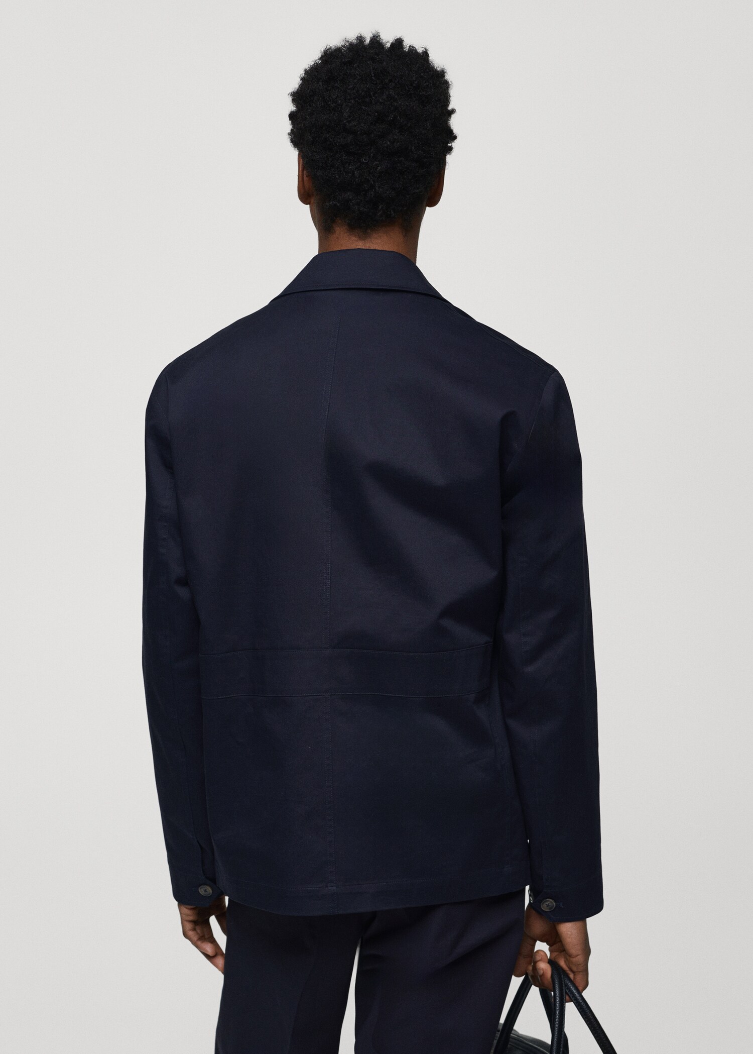 Chest-pocket cotton overshirt - Reverse of the article