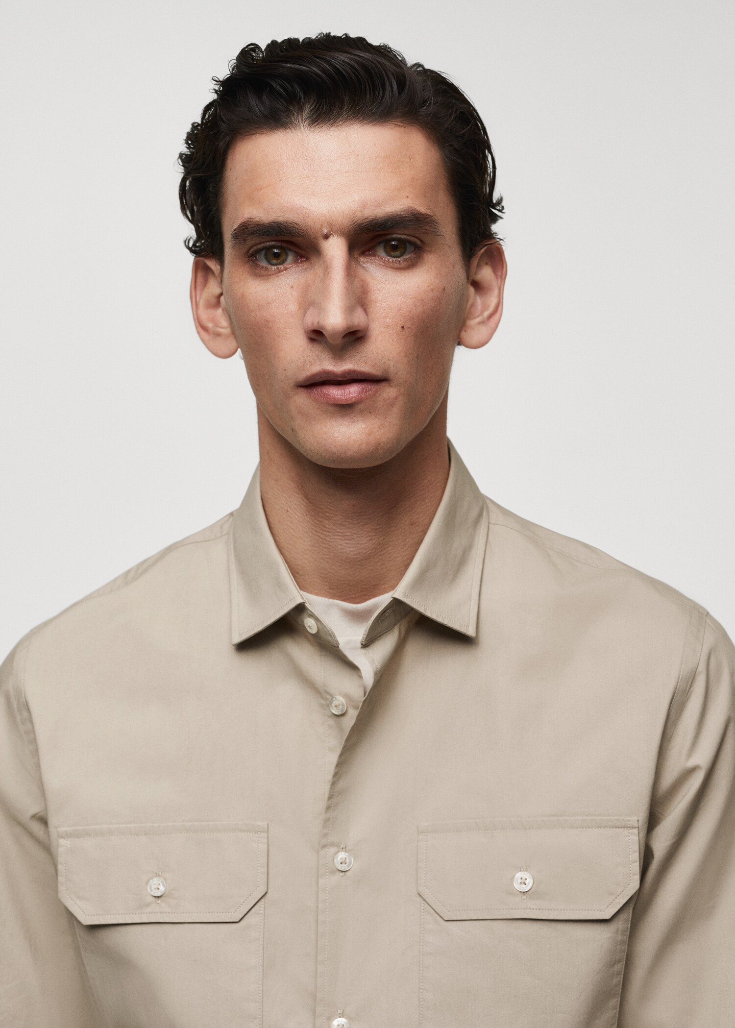 Chest-pocket cotton shirt - Details of the article 1