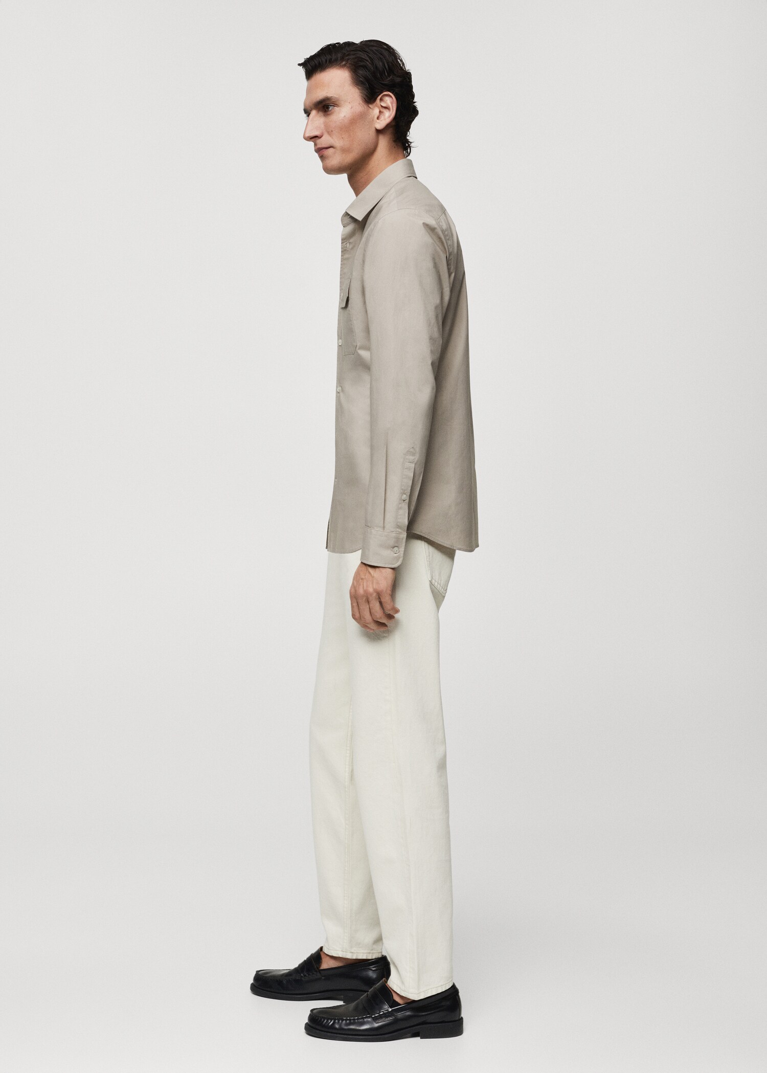 Chest-pocket cotton shirt - Details of the article 2