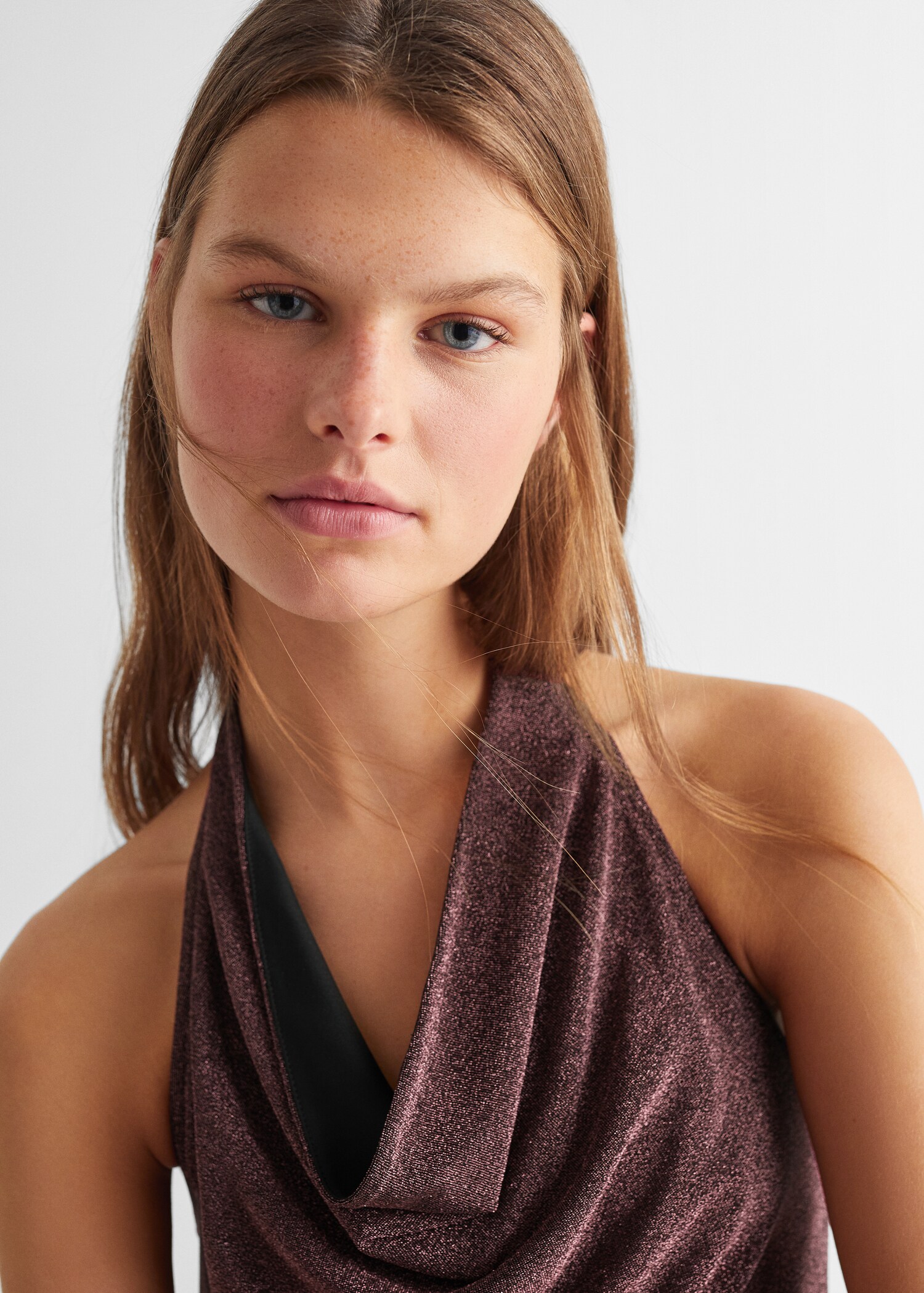 Neckholder-Top mit Metallic-Effekt - Teen | MANGO Deutschland