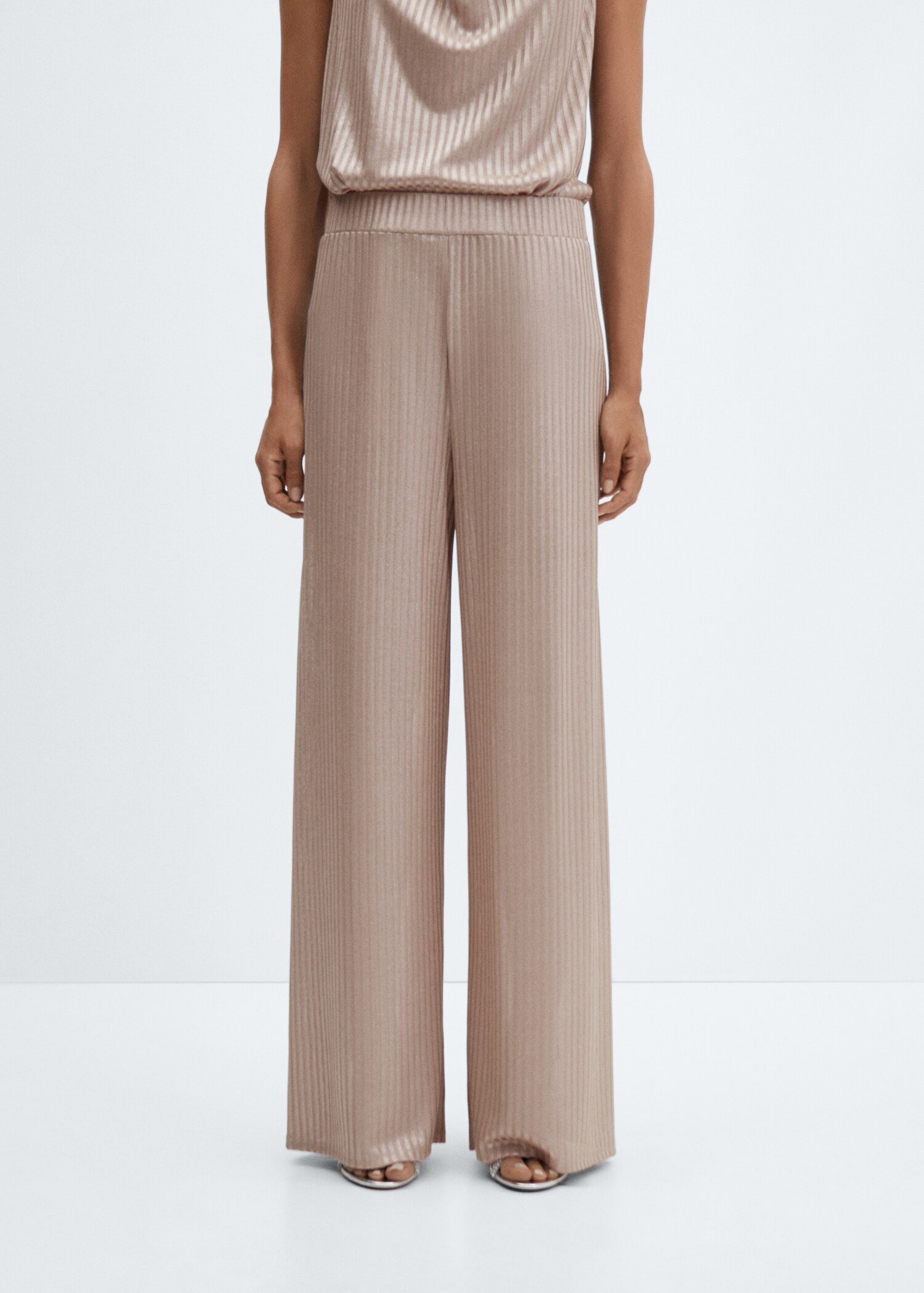 Pantalon wideleg taille élastique - Plan moyen
