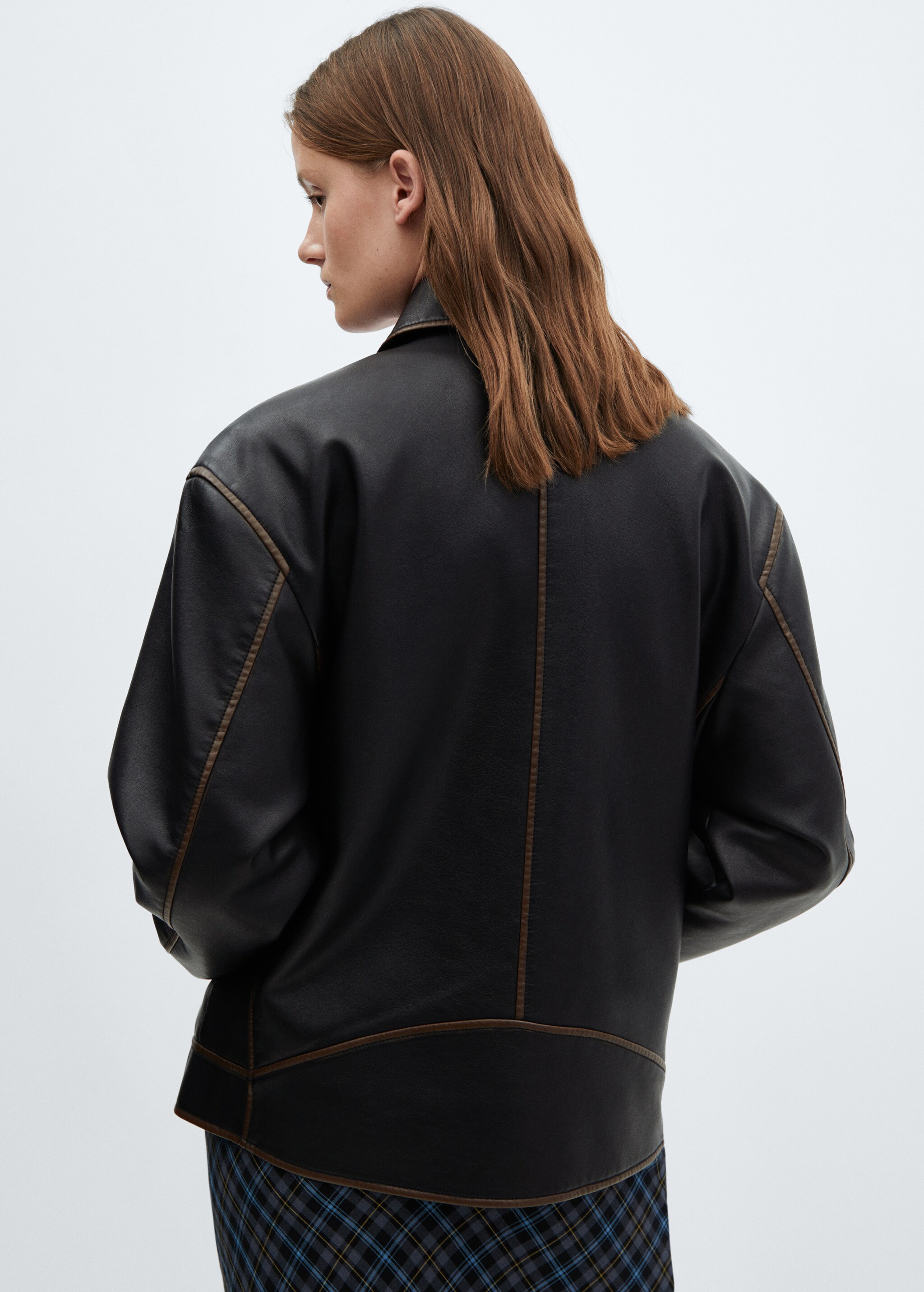 Worn leather effect jacket - Reverse of the article
