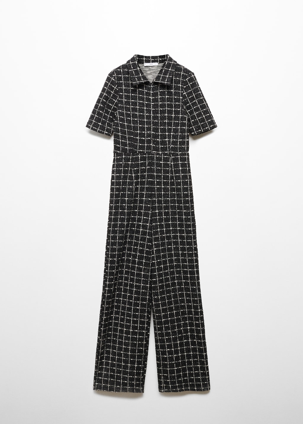Short-sleeved tweed jumpsuit - Women | MANGO Japan