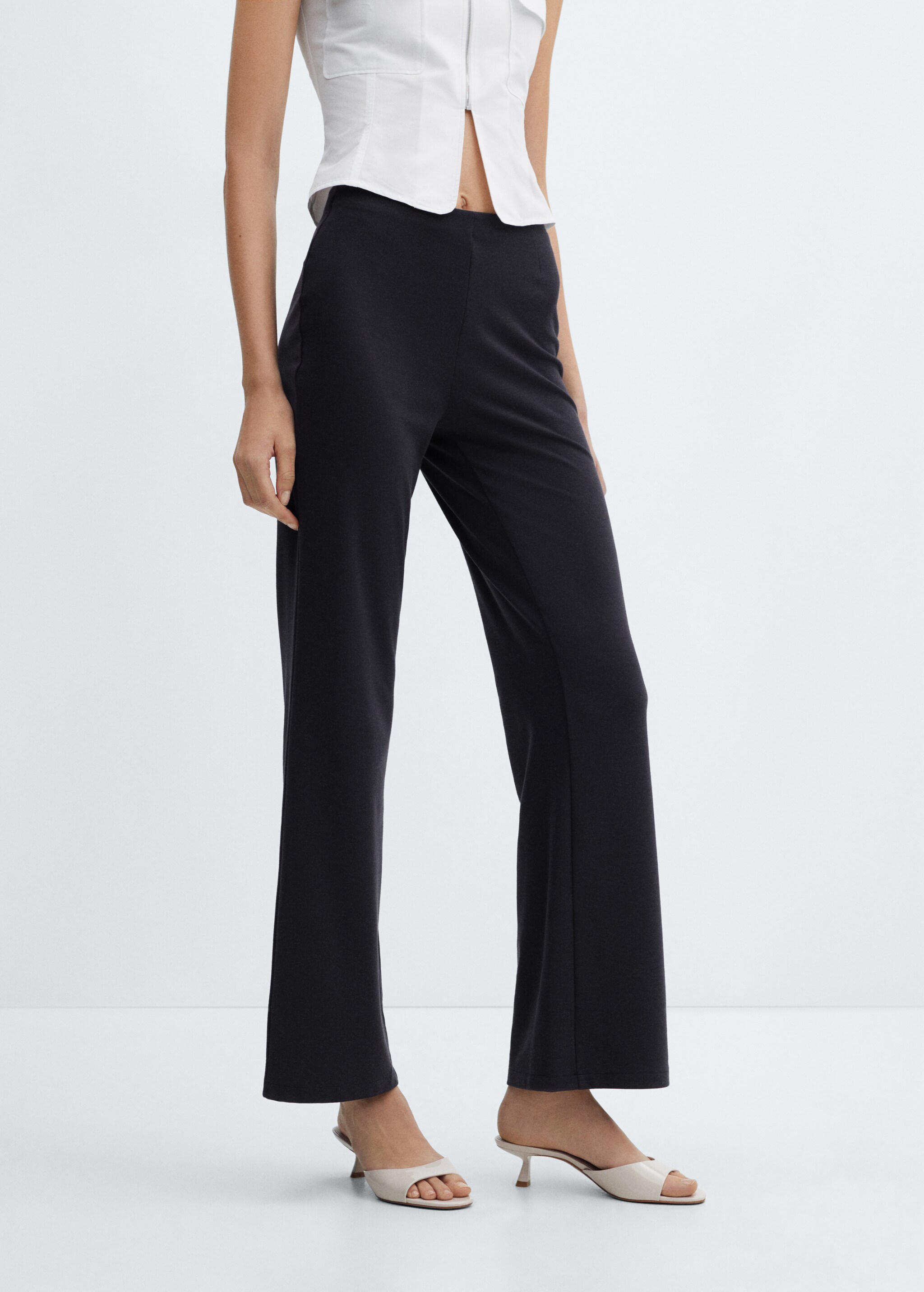 High rise knitted trousers - Medium plane