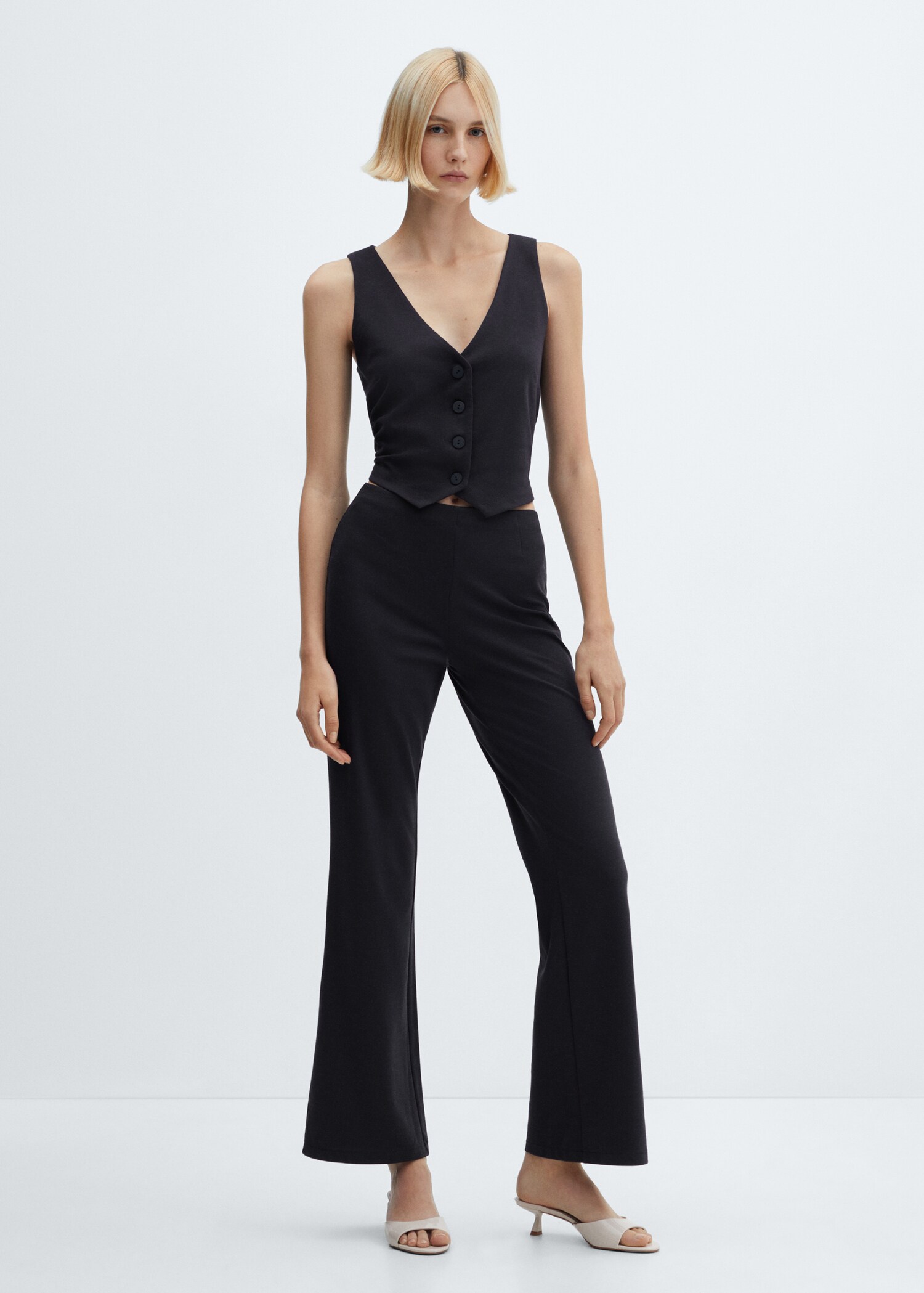 High-rise knitted trousers - Details of the article 2