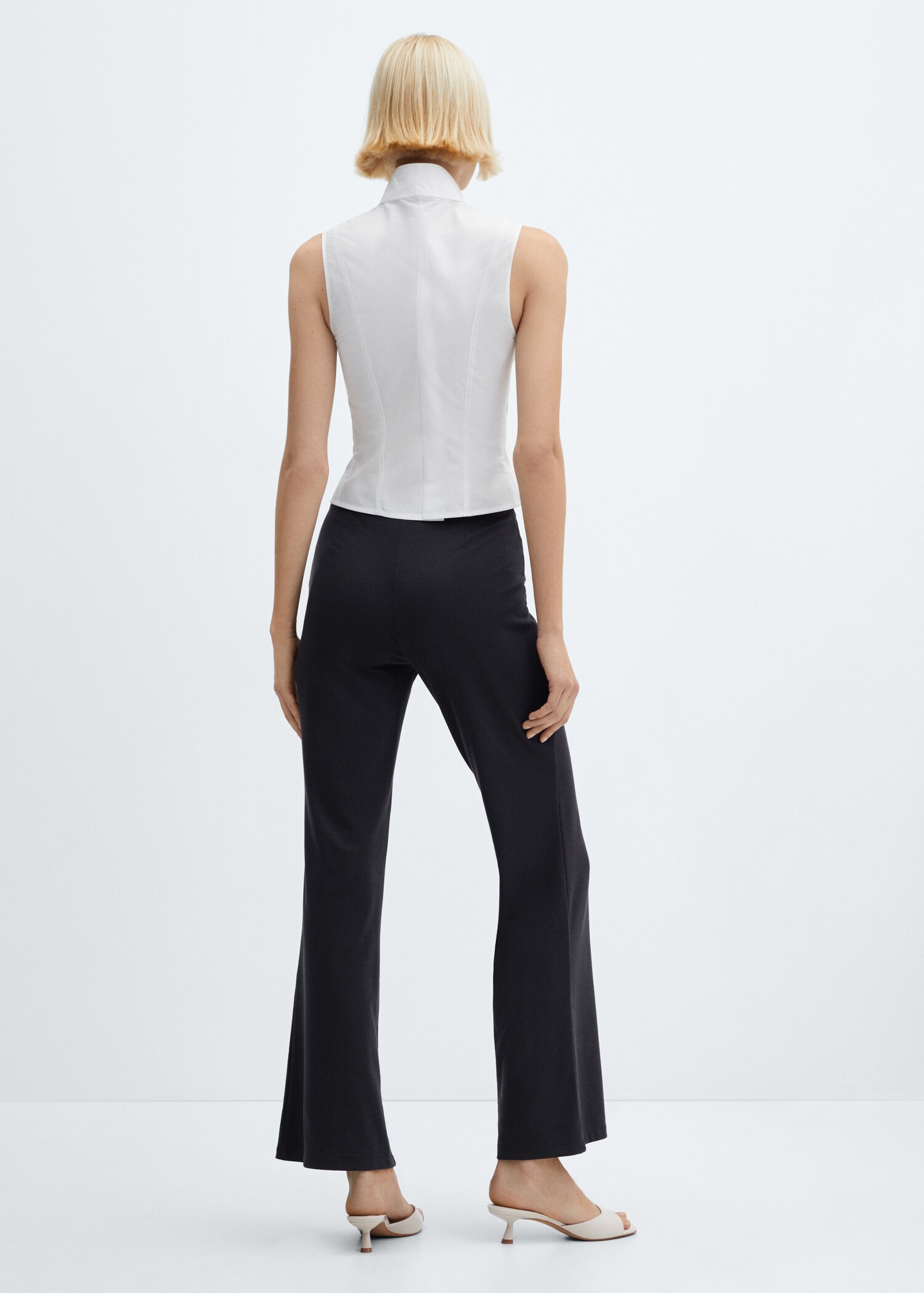 High-rise knitted trousers - Reverse of the article