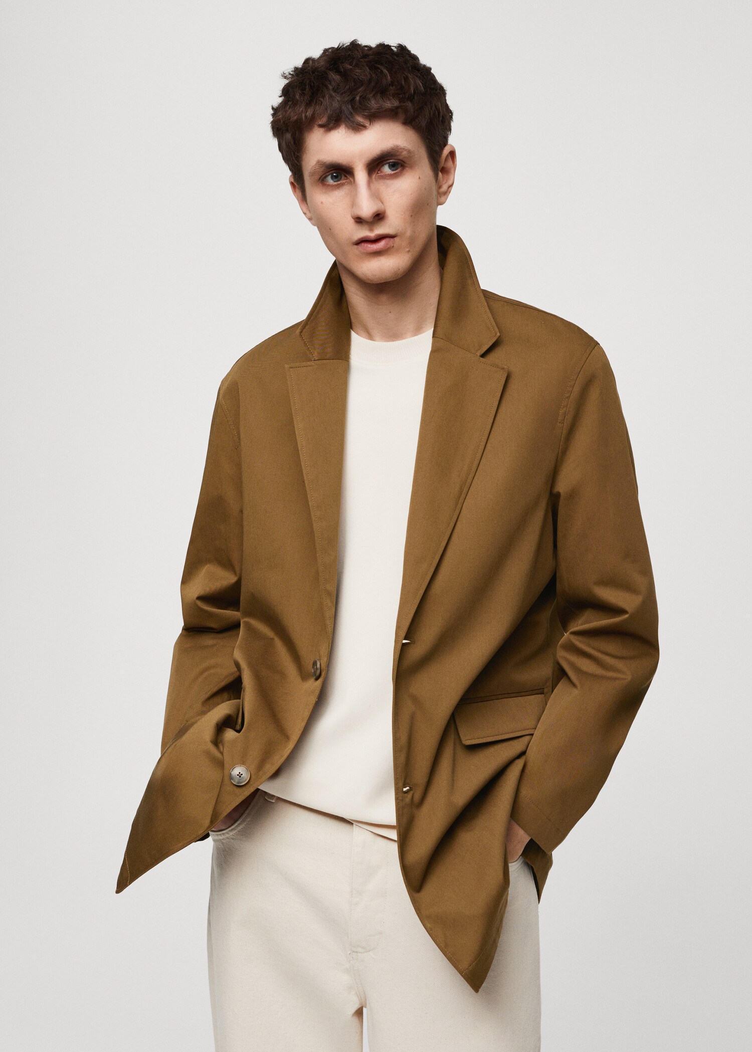 Relaxed-fit cotton jacket - Medium plane