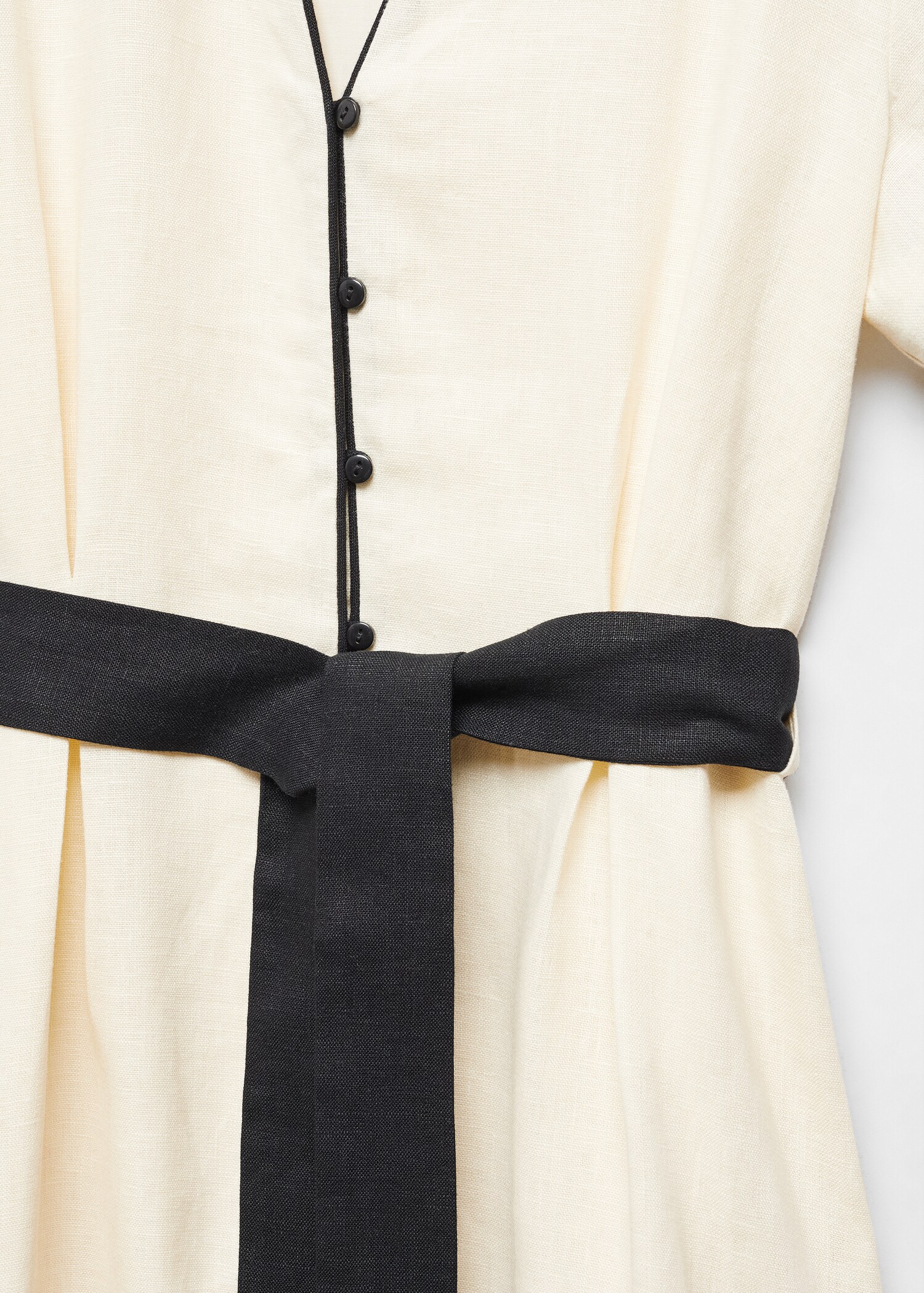 Buttoned linen-blend dress - Details of the article 8