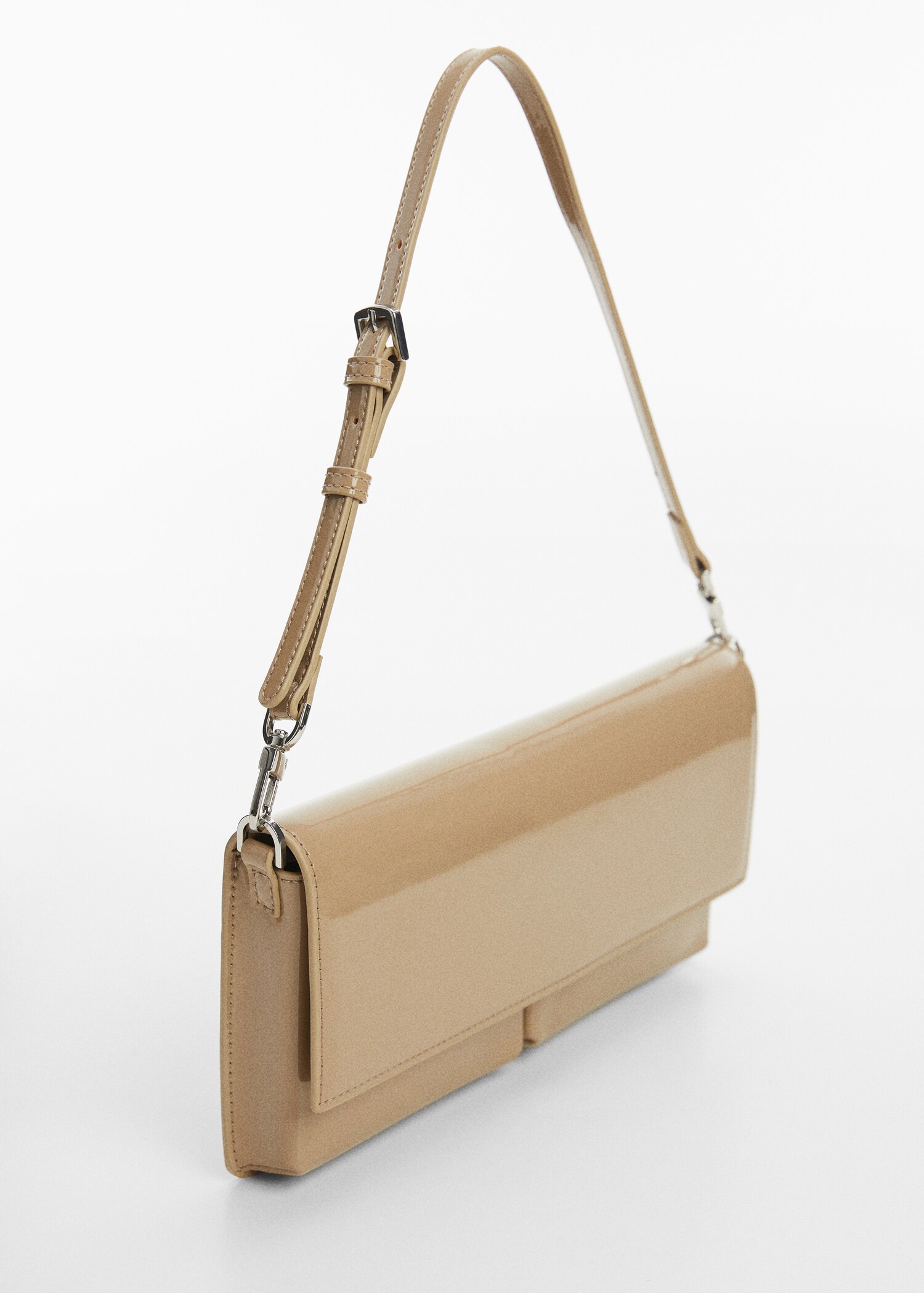 Patent leather effect double compartment bag - Woman | MANGO USA