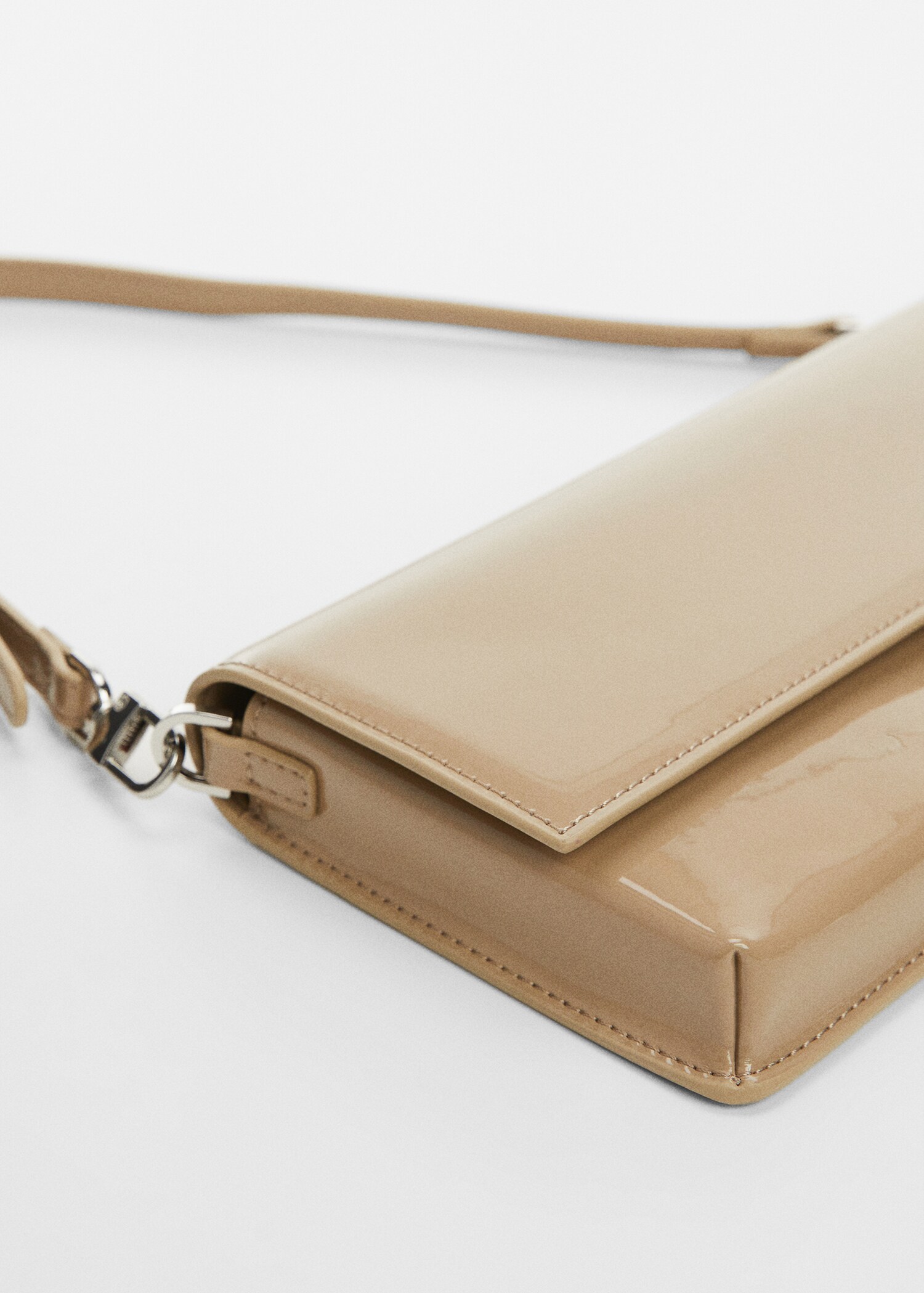 Patent leather effect double compartment bag - Woman | MANGO USA