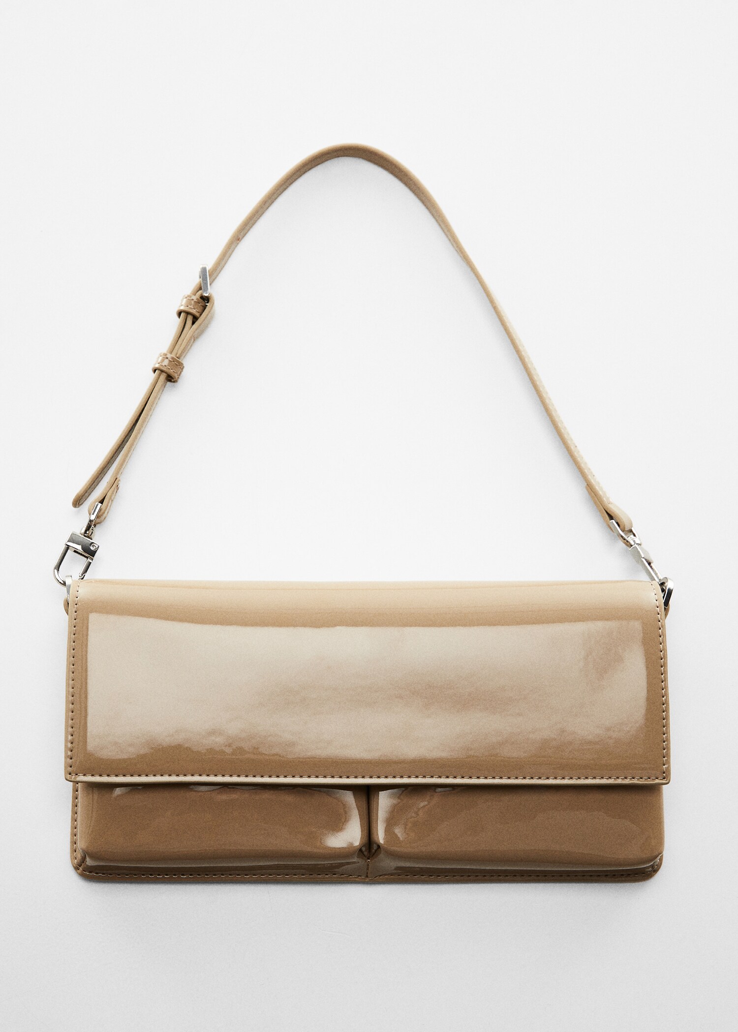 Patent leather effect double compartment bag - Woman | MANGO USA