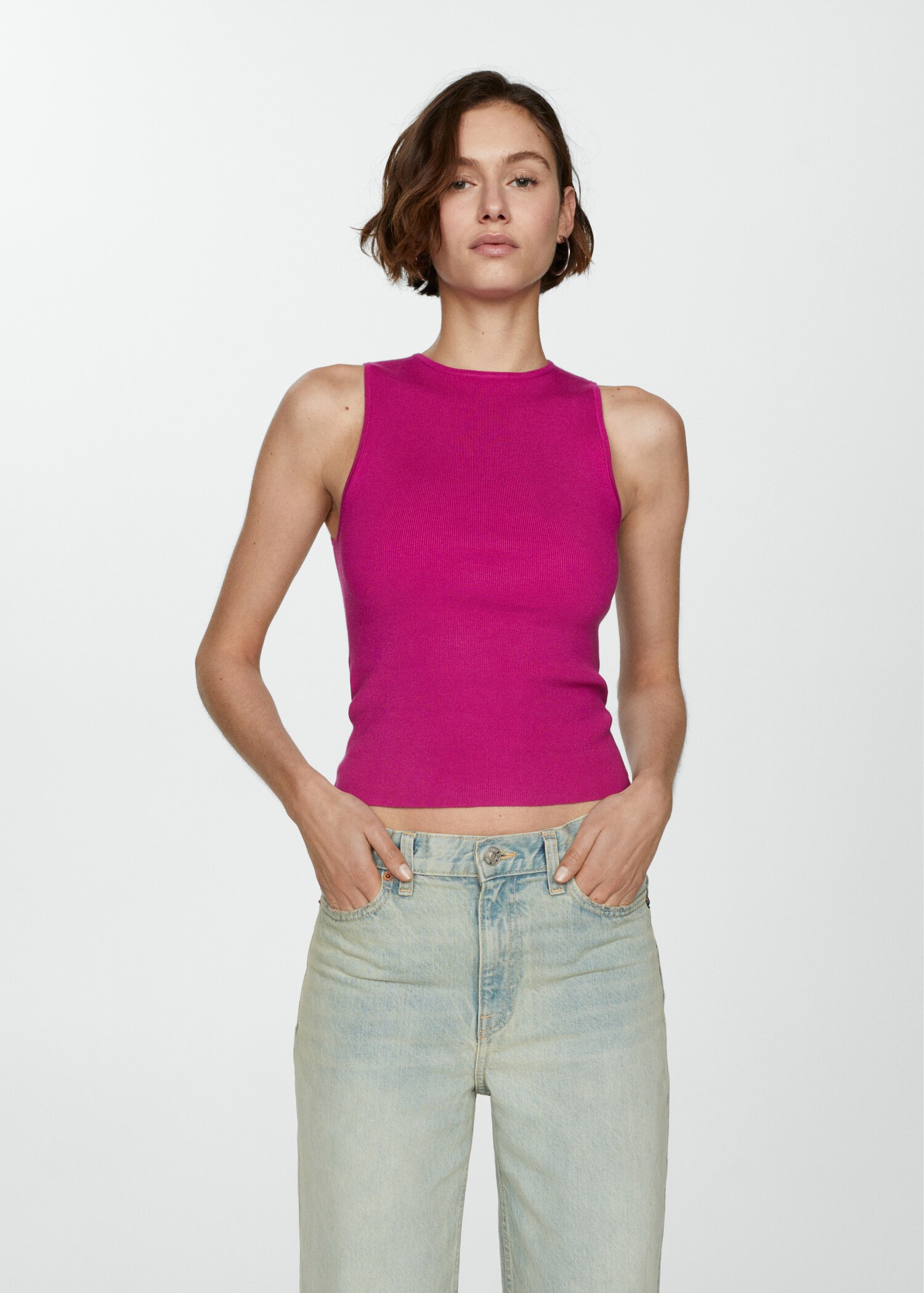 Knitted top with wide straps - Medium plane