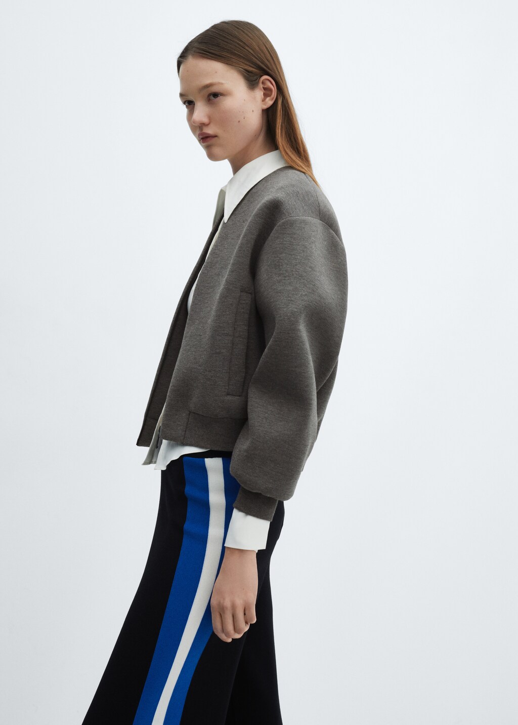 Bomber jacket with zip - Women | MANGO China Bomber jacket with zip - Women | MANGO China