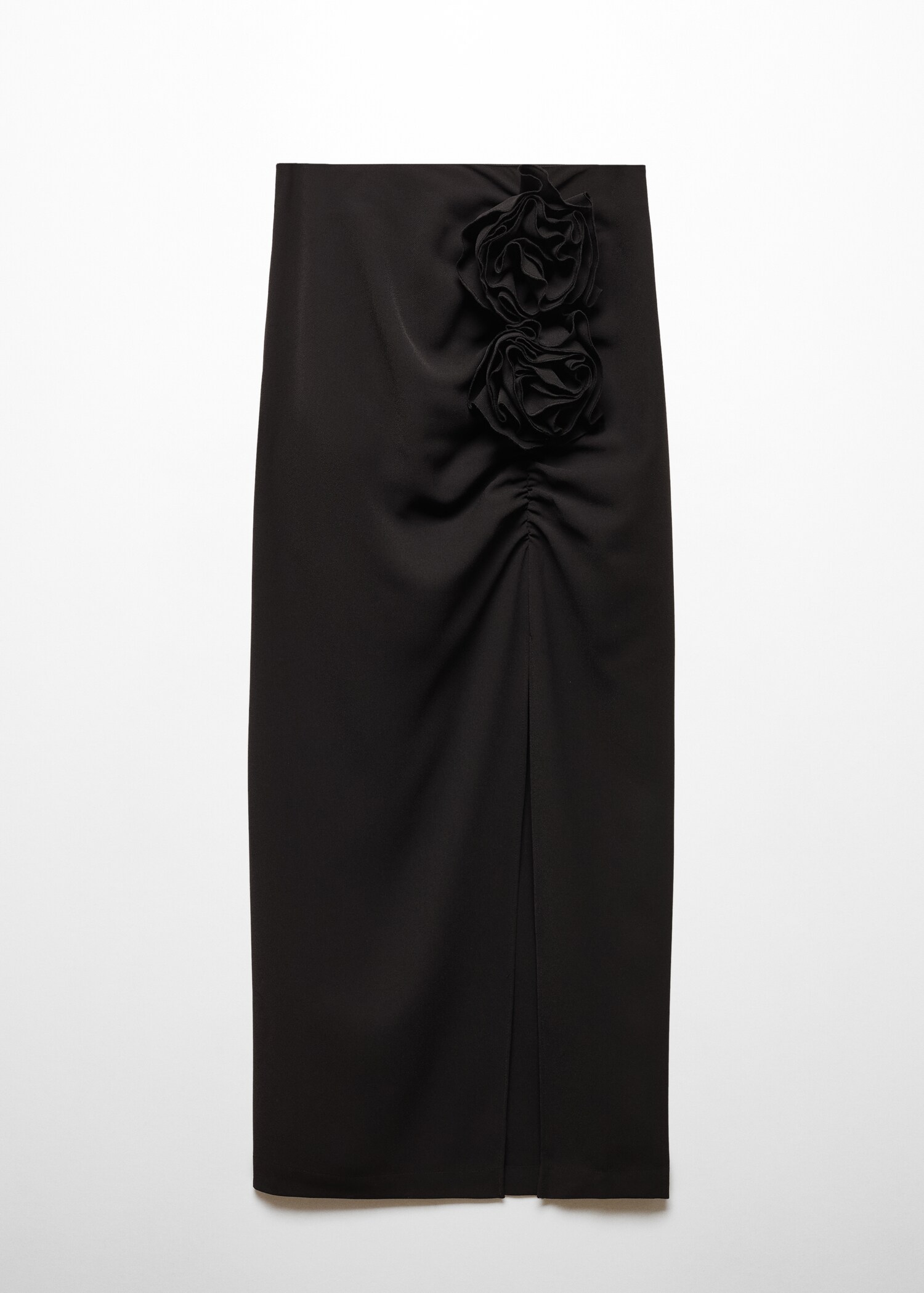 Skirt with slit and floral appliqué - Article without model