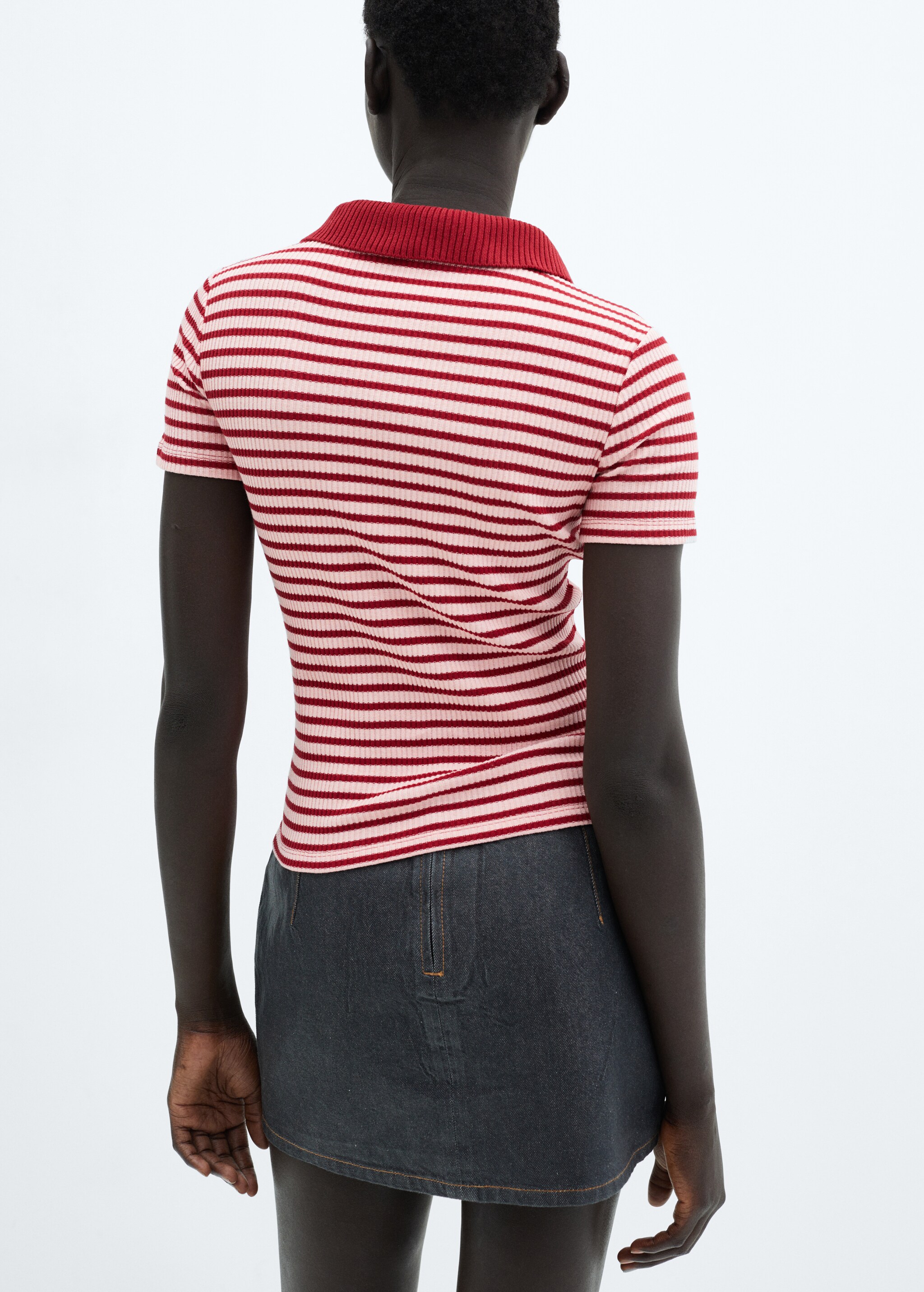  Short sleeve striped polo shirt - Reverse of the article