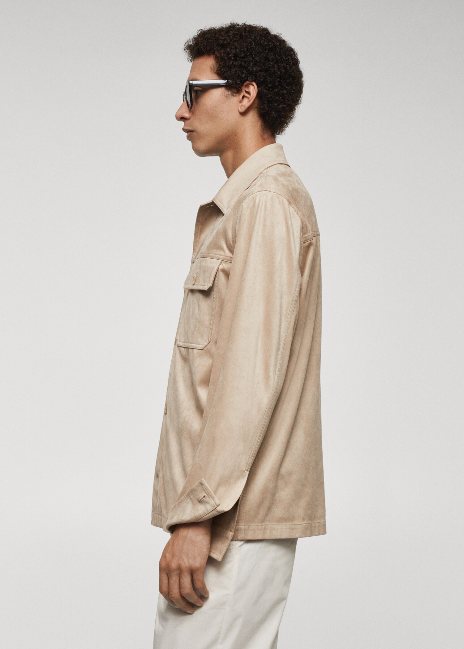 Suede effect overshirt with pockets - Details of the article 2