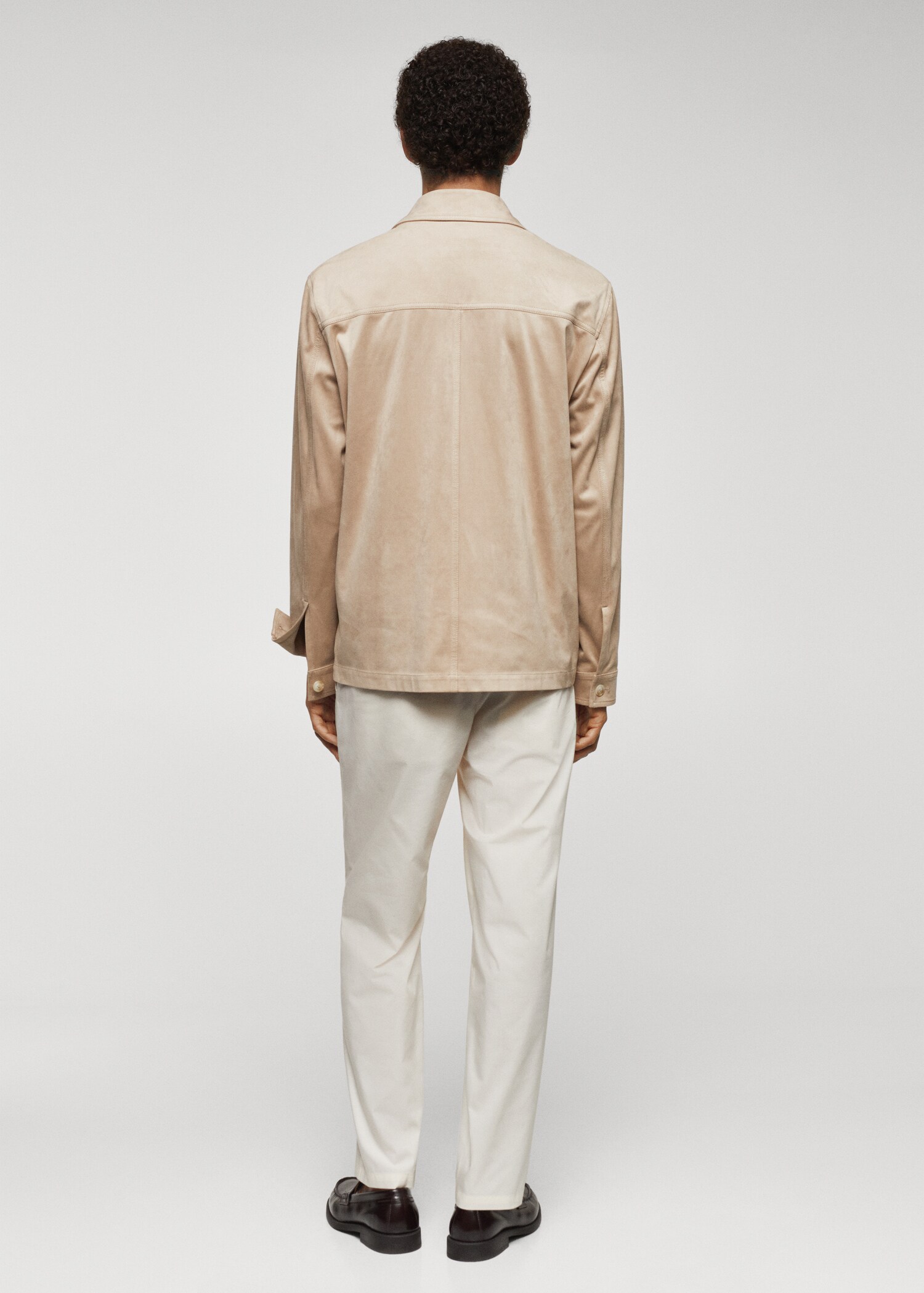 Suede effect overshirt with pockets - Reverse of the article