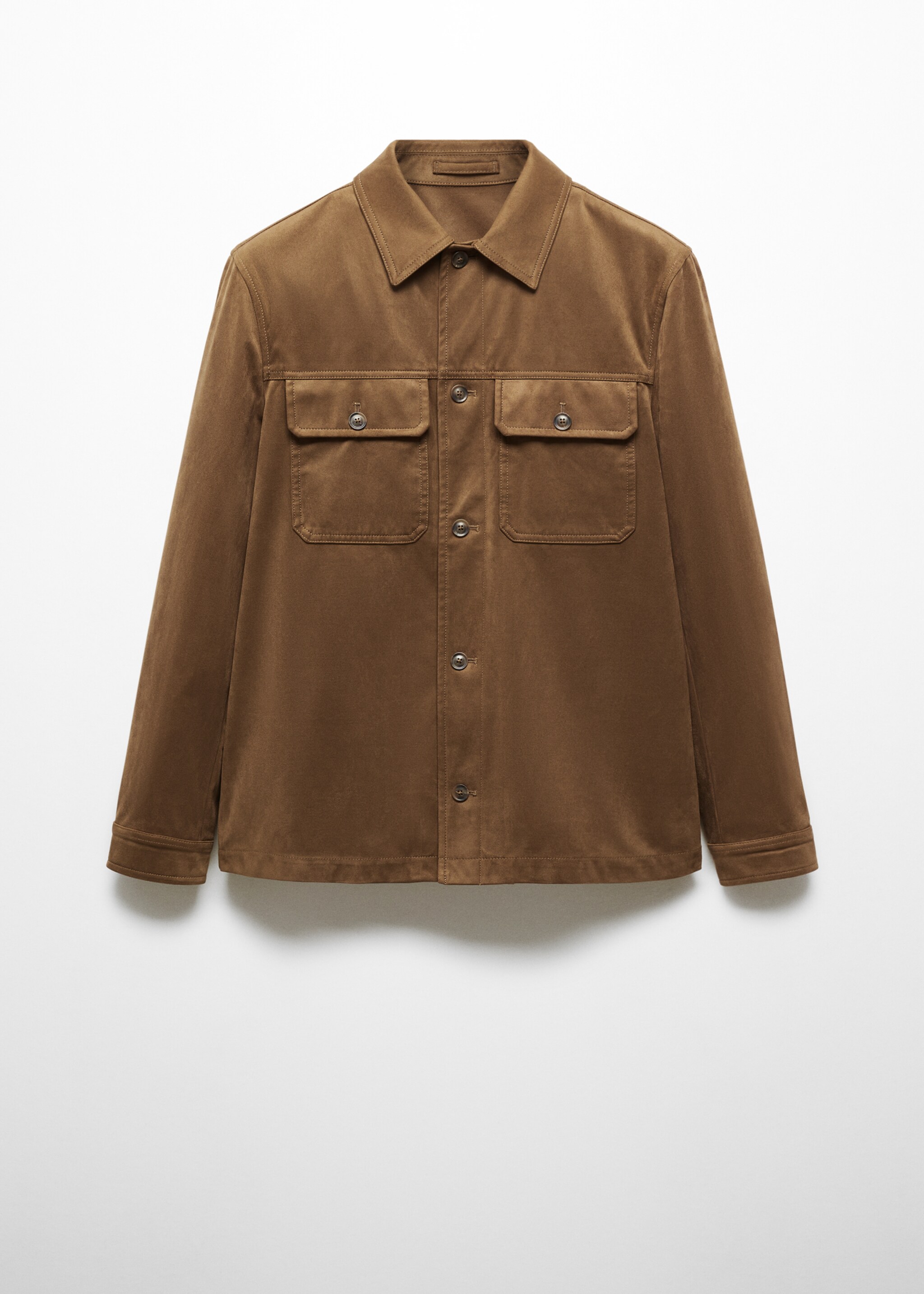 Suede effect overshirt with pockets - Article without model