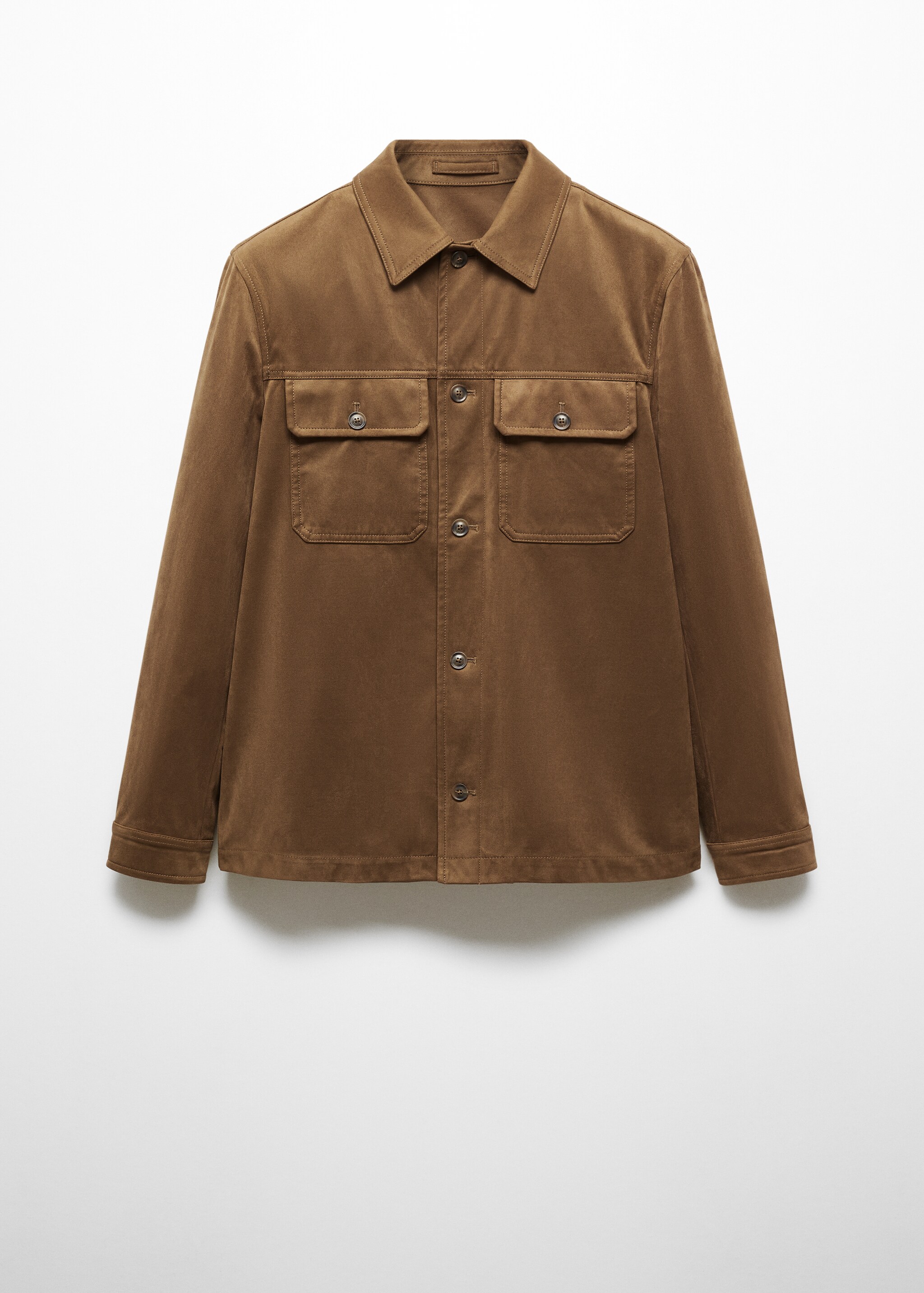 Suede effect overshirt with pockets - Article without model