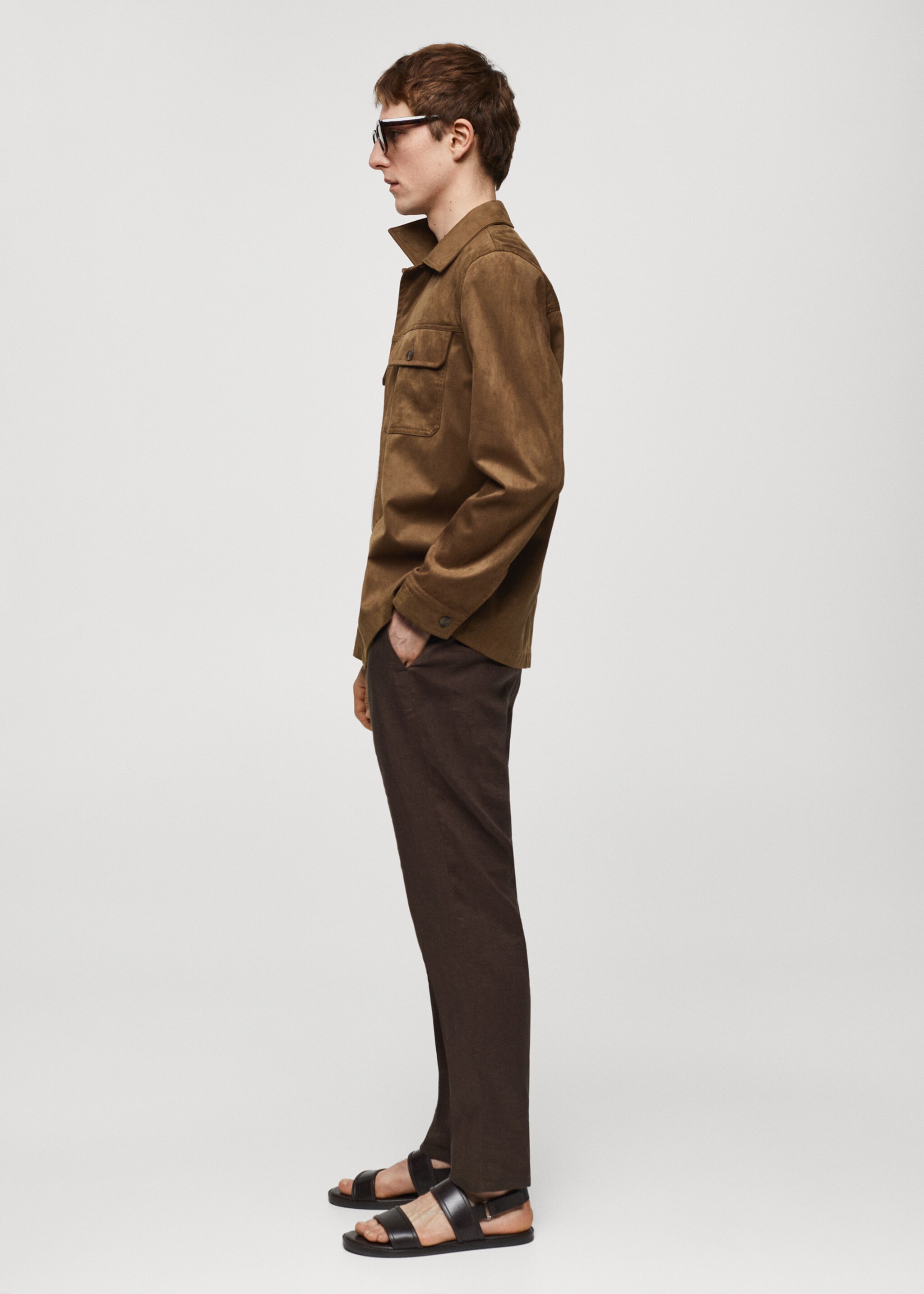 Suede effect overshirt with pockets - Details of the article 2