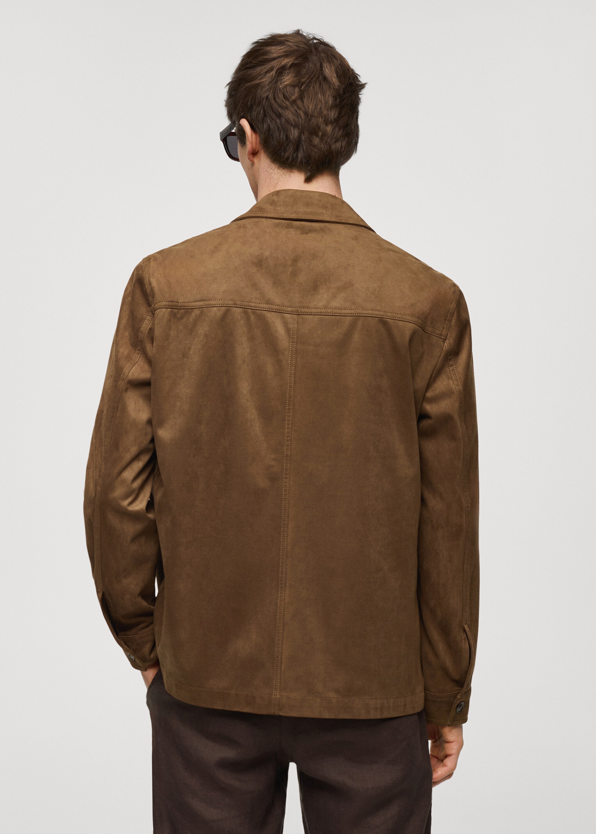 Suede effect overshirt with pockets - Reverse of the article