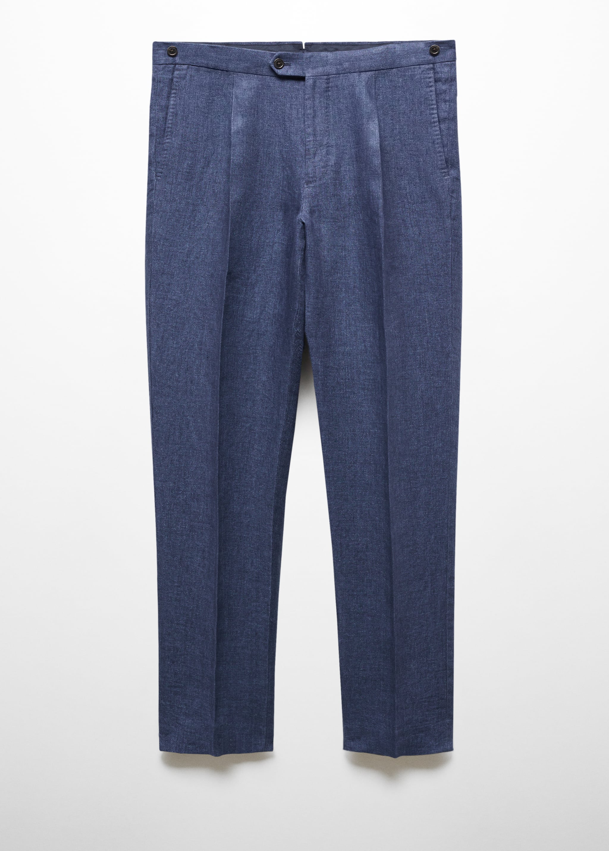 Pantalon costume slim-fit 100 % lin chevrons - Article sans modèle