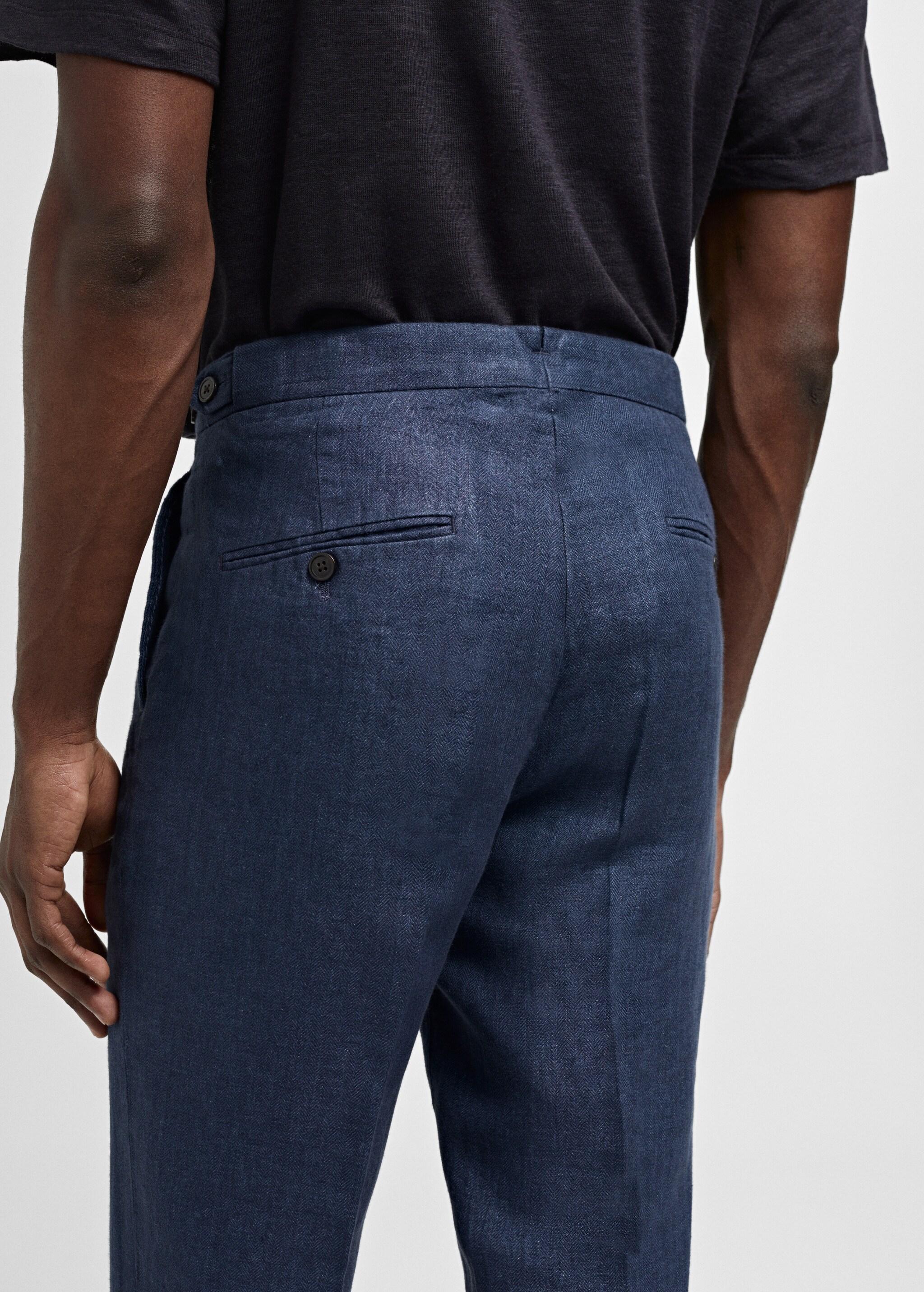 Pantalon costume slim-fit 100 % lin chevrons - Détail de l'article 4
