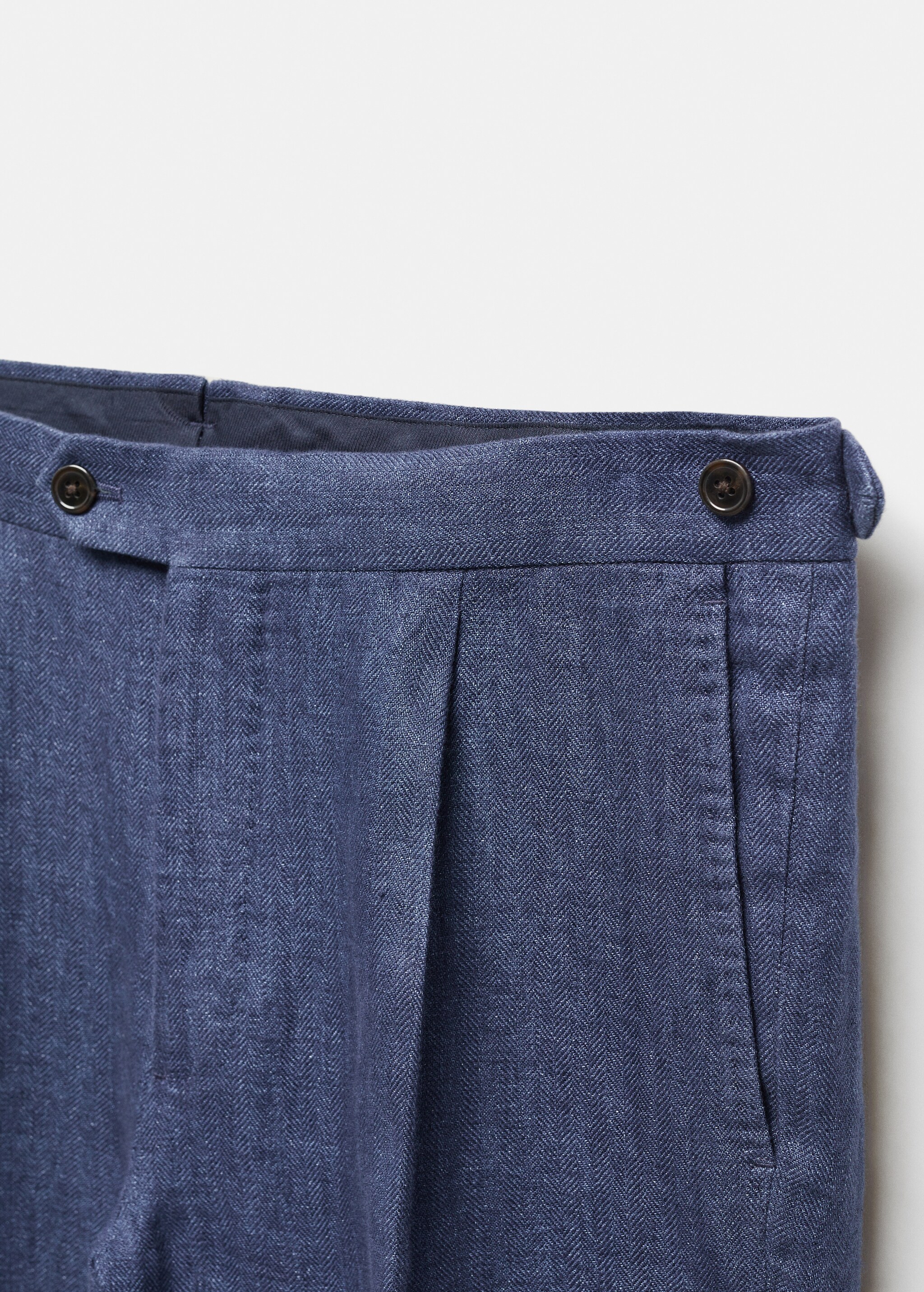 Slim-fit pantalon 100% linnen visgraat - Detail van het artikel 8