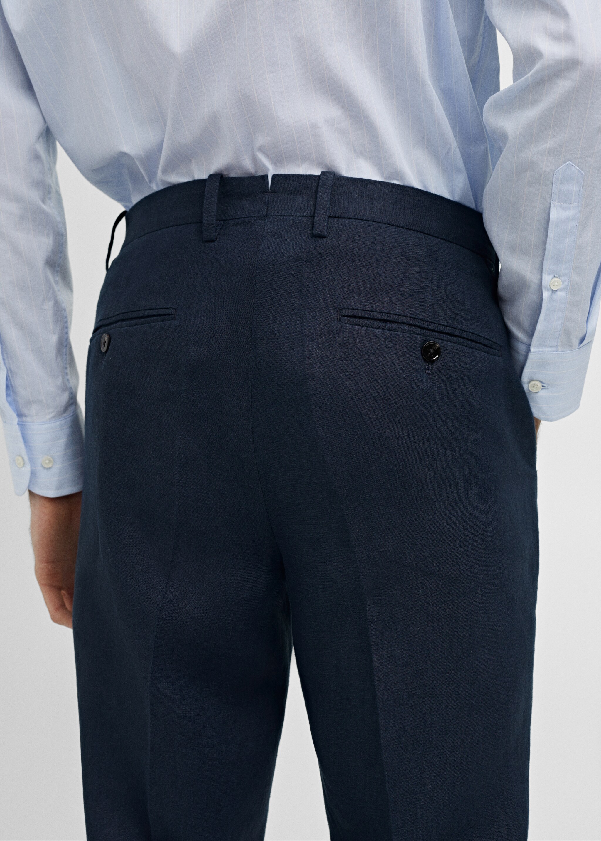 Slim fit suit pants 100% linen - Details of the article 4