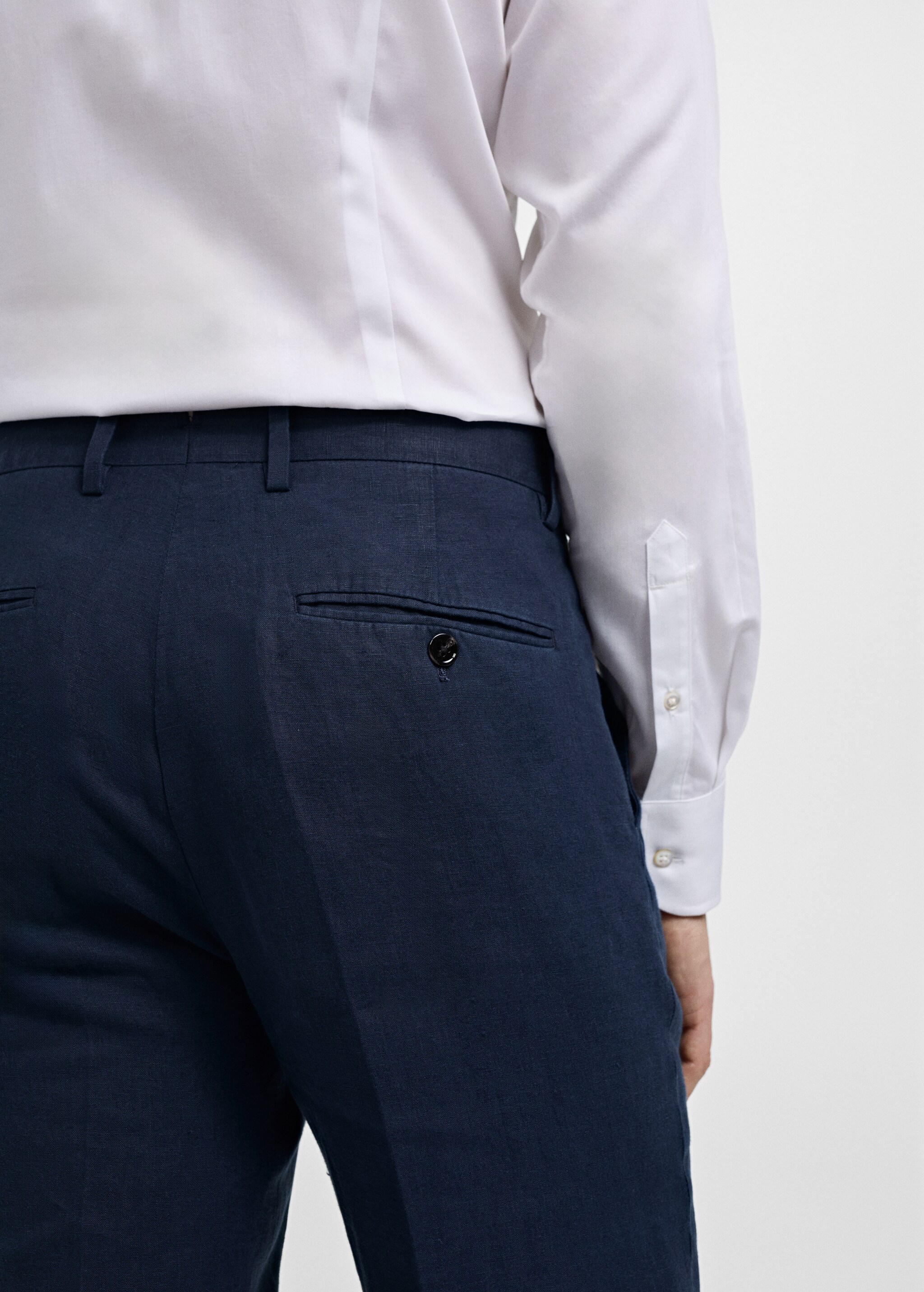 Костюмные брюки slim fit 100% лен - Деталь изделия 6