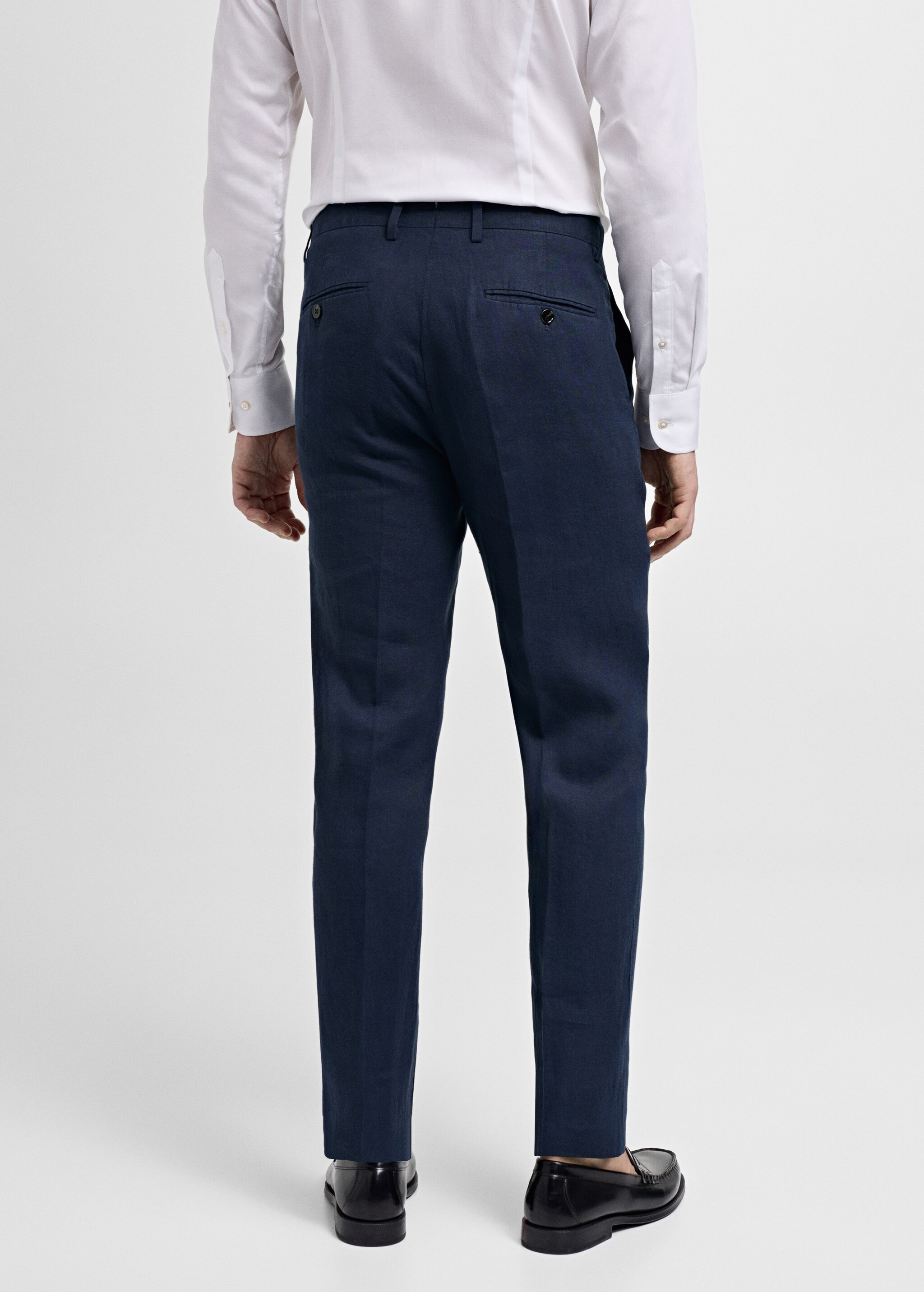 Костюмные брюки slim fit 100% лен - Обратная сторона изделия