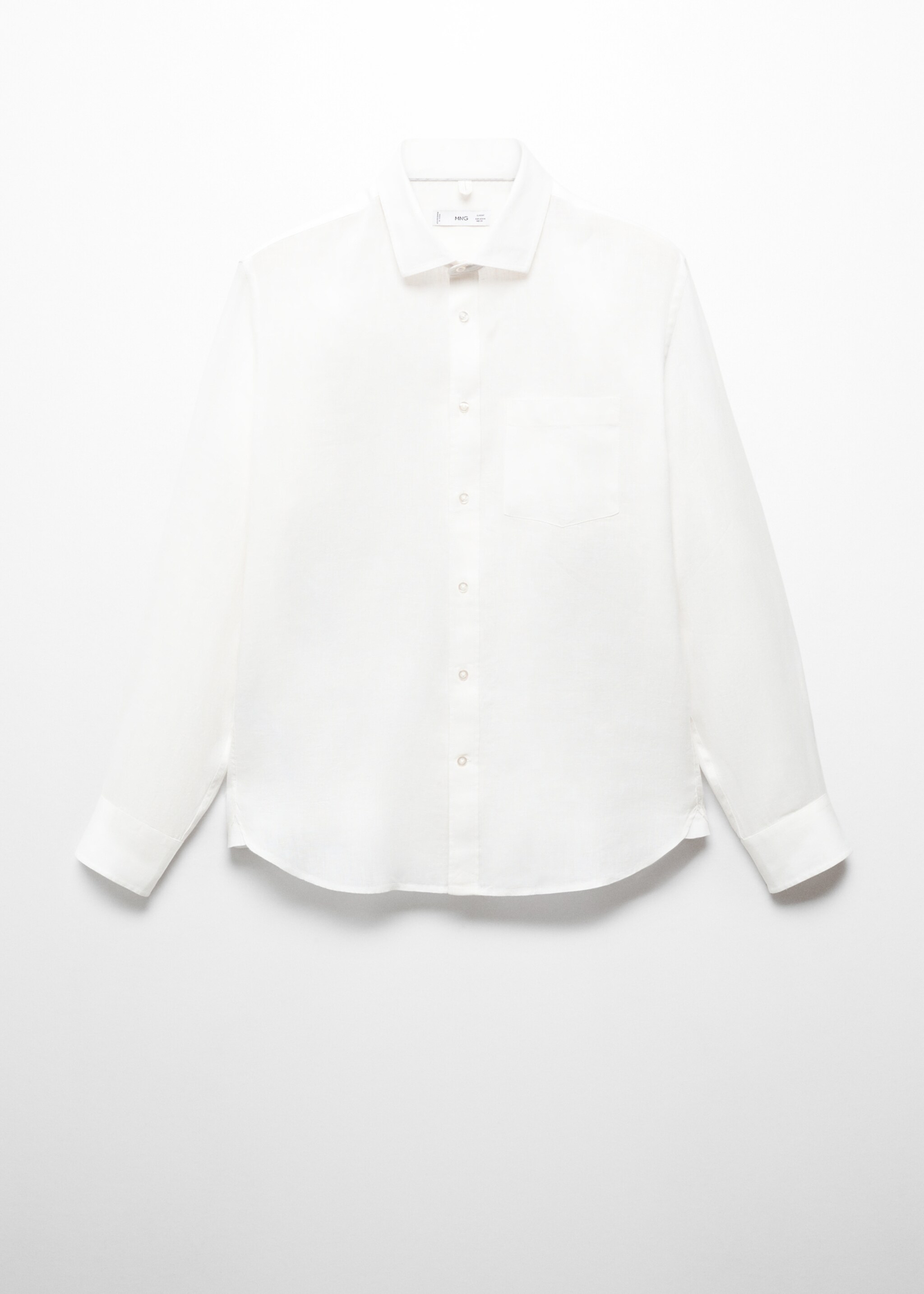 Classic fit 100% linen shirt - Article without model, White. Ref: 67045982-00.