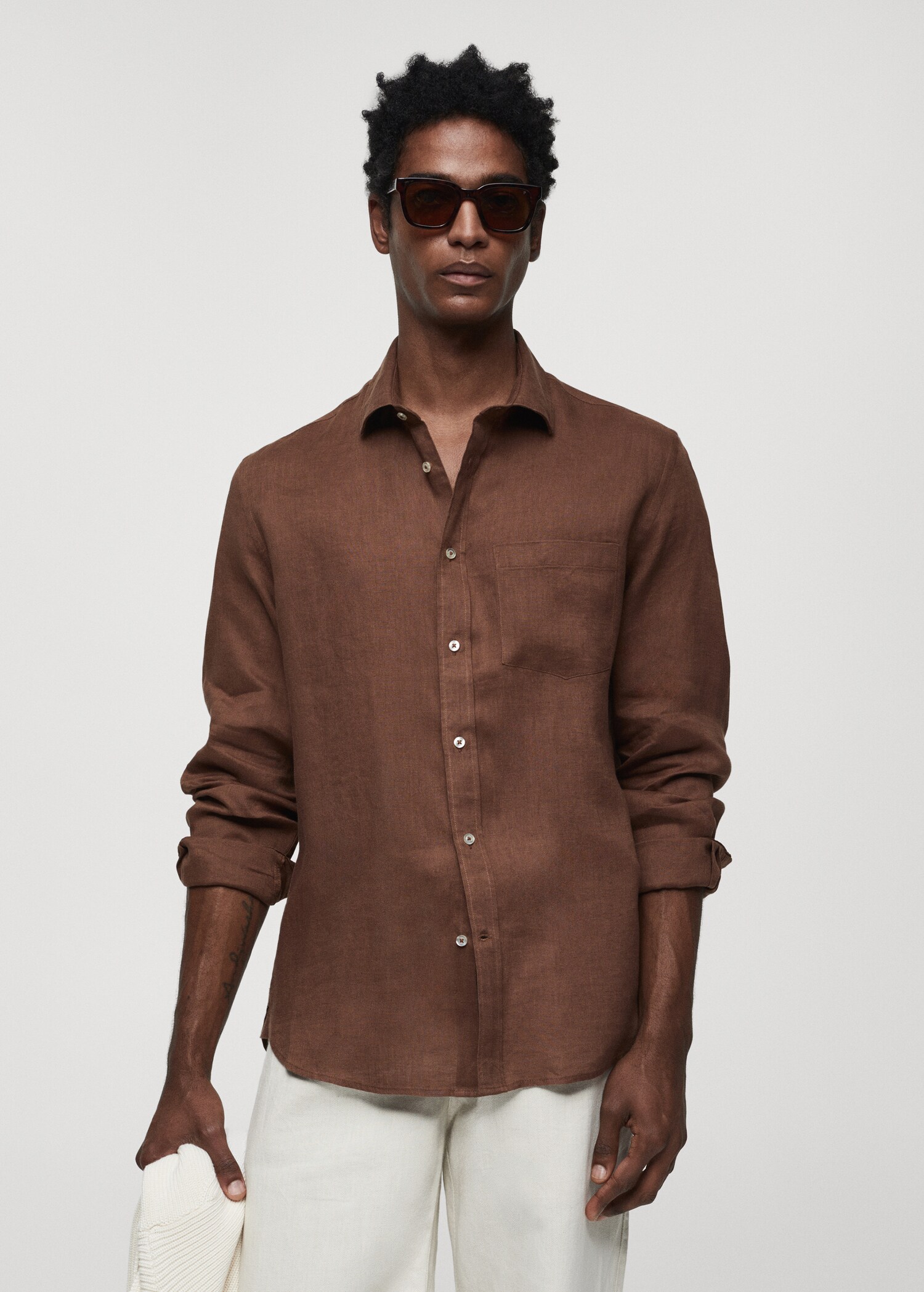 Chemise classic-fit 100 % lin - Plan moyen