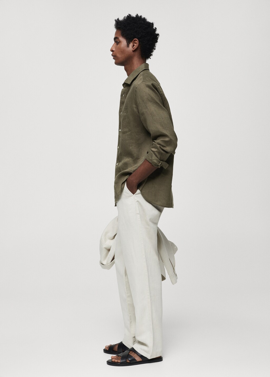 Classic fit 100% linen shirt - Men | MANGO Georgia