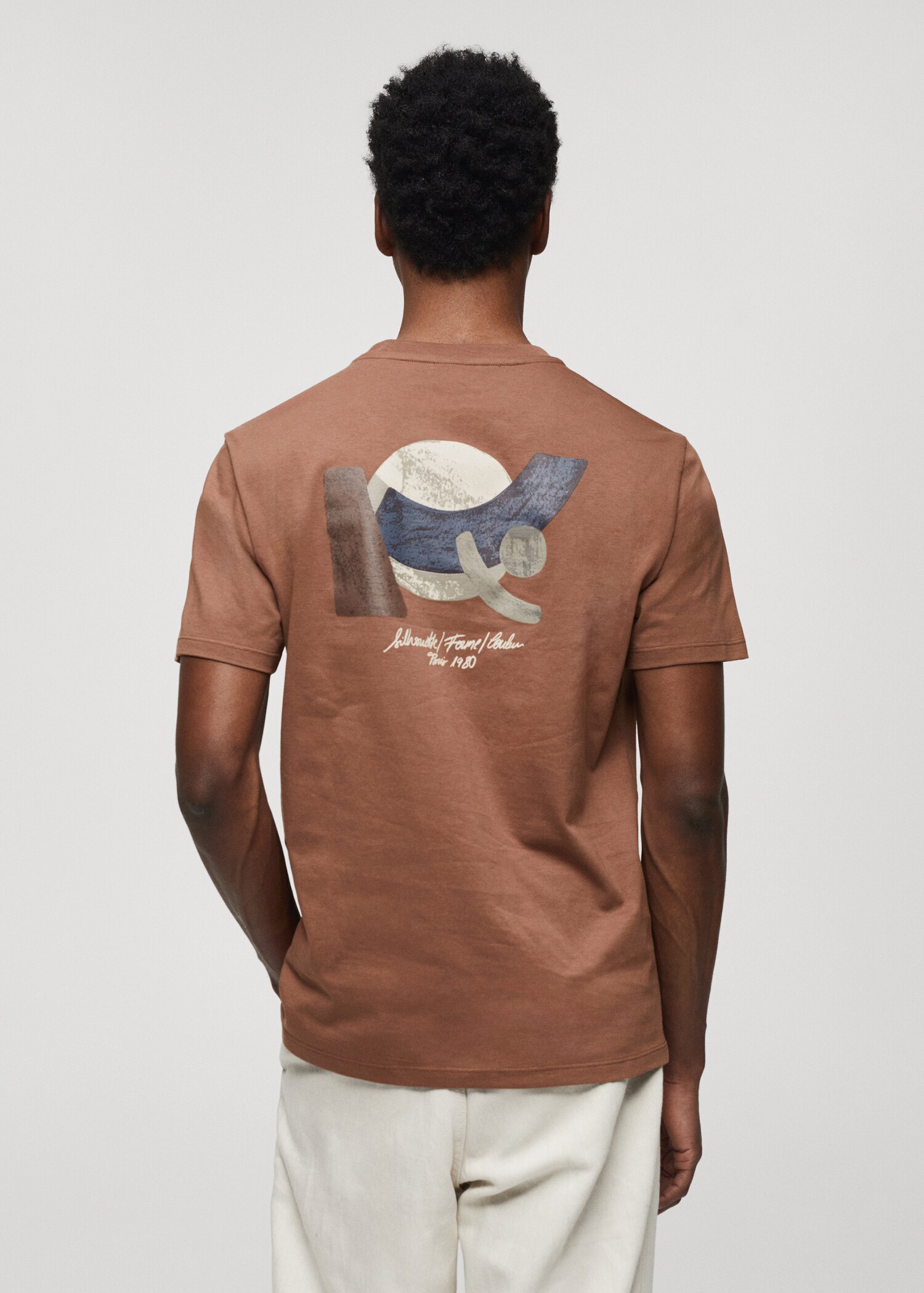 T-shirt de 100% algodão com pormenor estampado - Verso do artigo