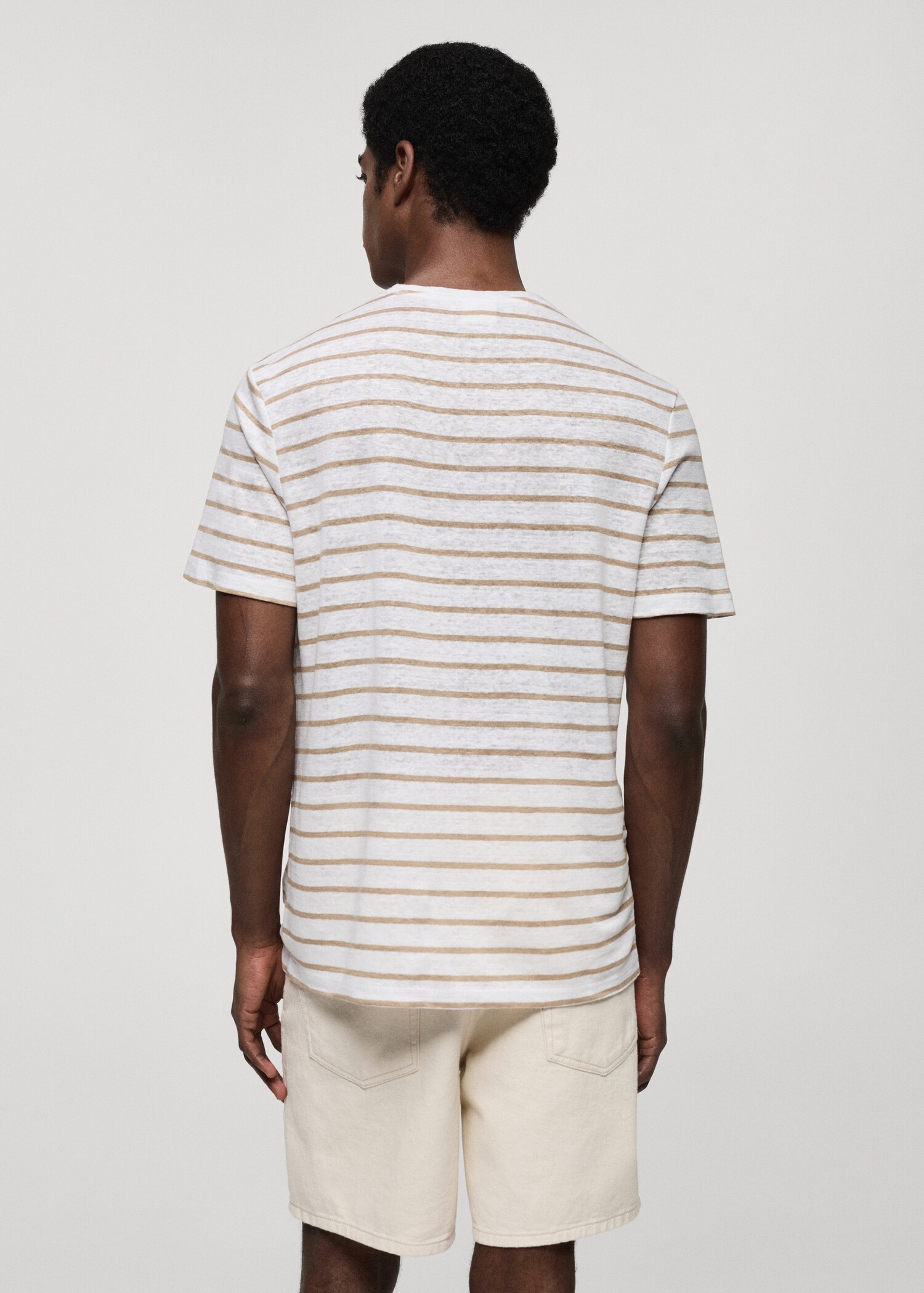 T-shirt de 100% linho às riscas - Verso do artigo